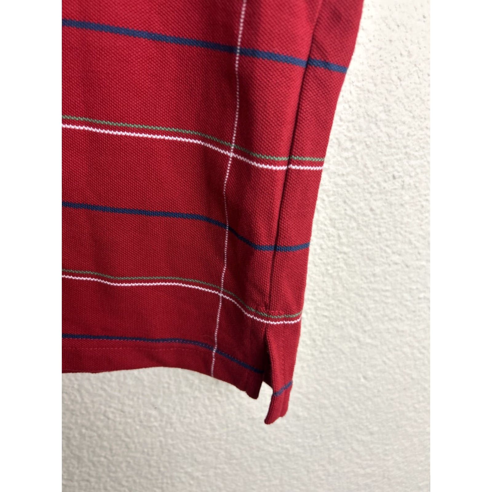 Vintage VINTAGE Boomerang Polo Shirt Striped Short Sleeve Red XL Mens Size US XL / EU 56 / 4 - 7 Thumbnail