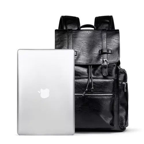 VIBE Capacity Streetwear PU Leather Backpack Bag Size ONE SIZE - 5 Thumbnail