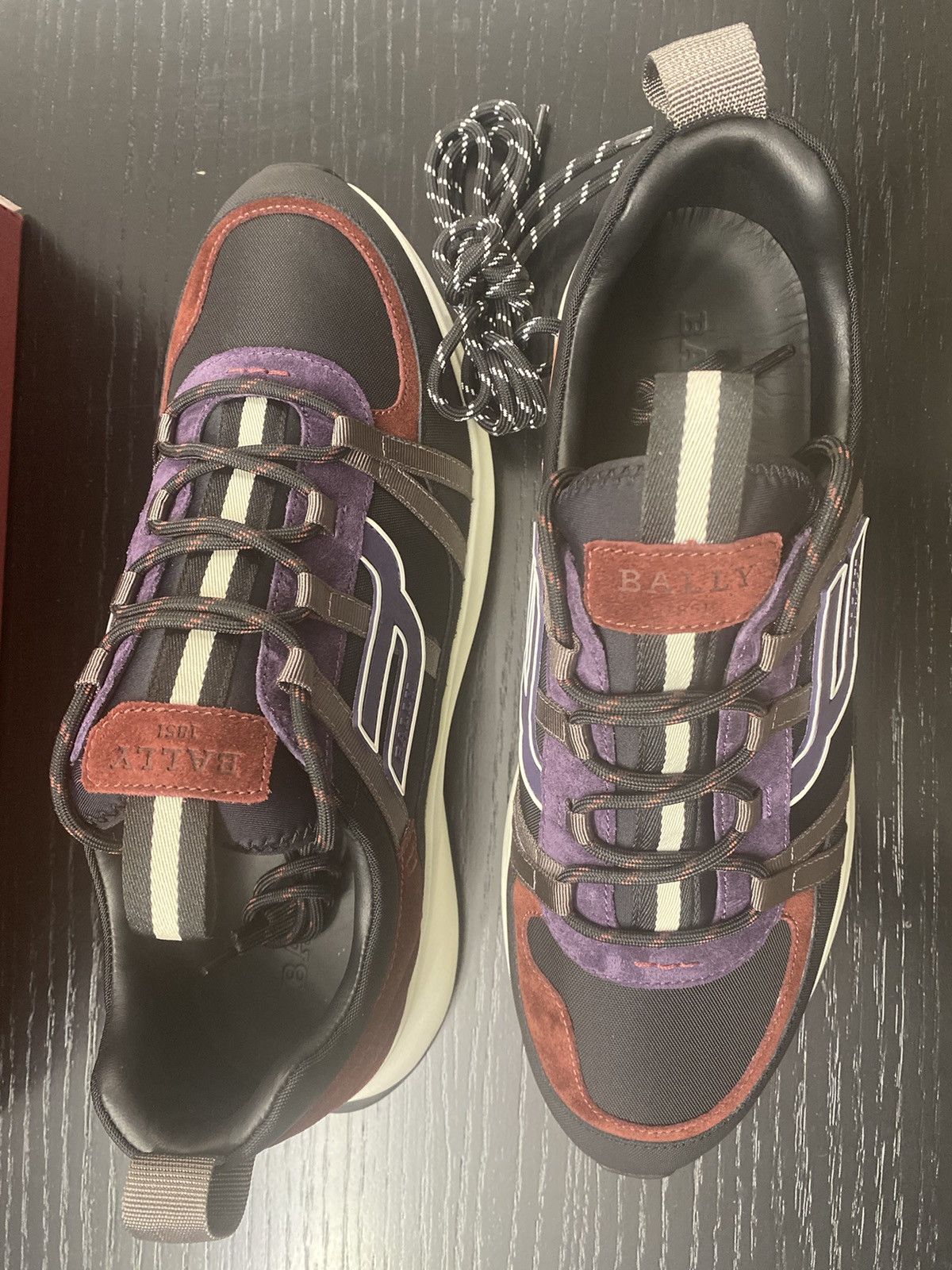 Bally Bally Damon 6301541 Black/Heritage Red Low Top Sneakers Size US 11 / EU 44 - 3 Thumbnail
