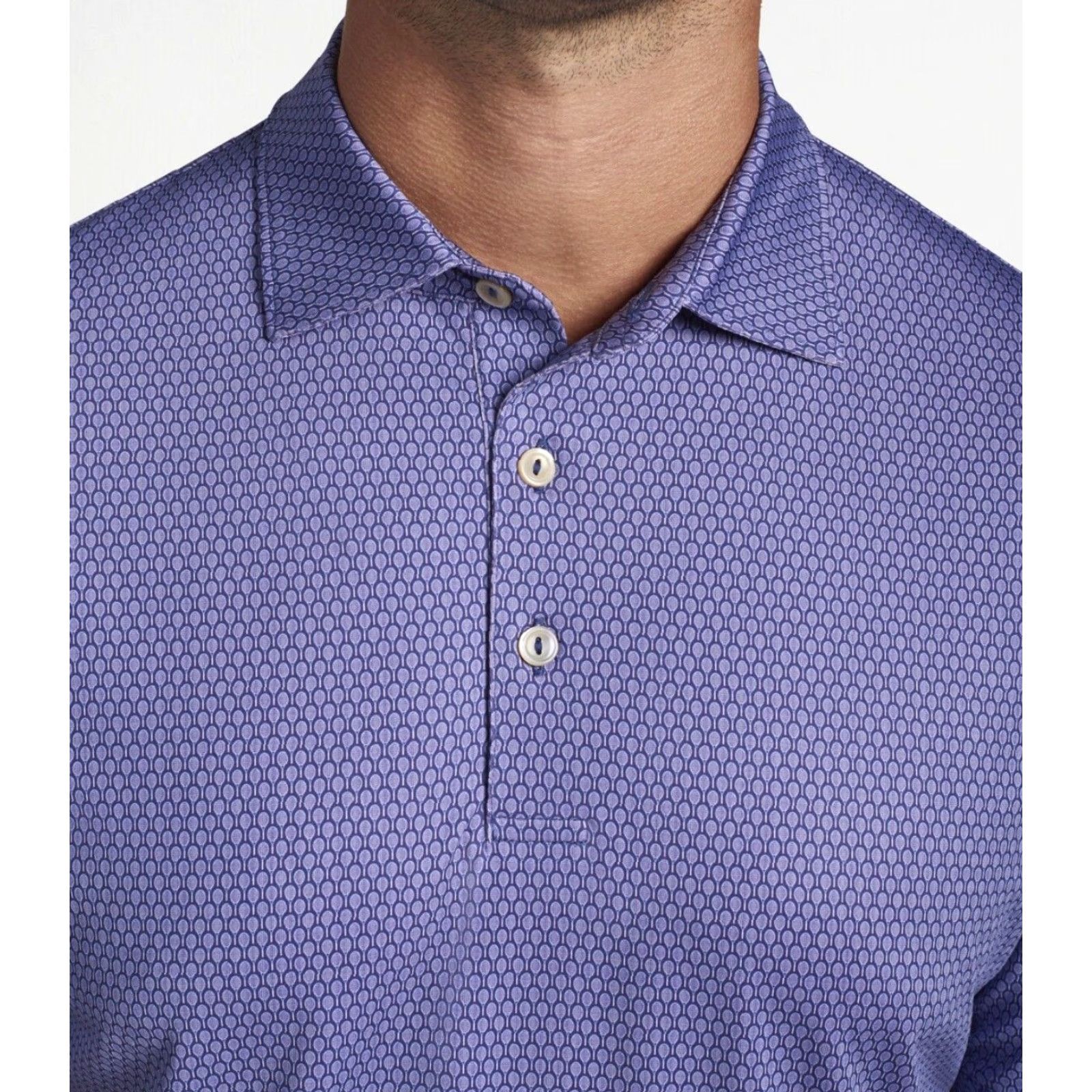 Peter Millar Peter Millar Summer Comfort Polo Shirt XL Men’s Blue Geometric Short Sleeve Performance Polo Shirt Size US XL / EU 56 / 4 - 2 Thumbnail