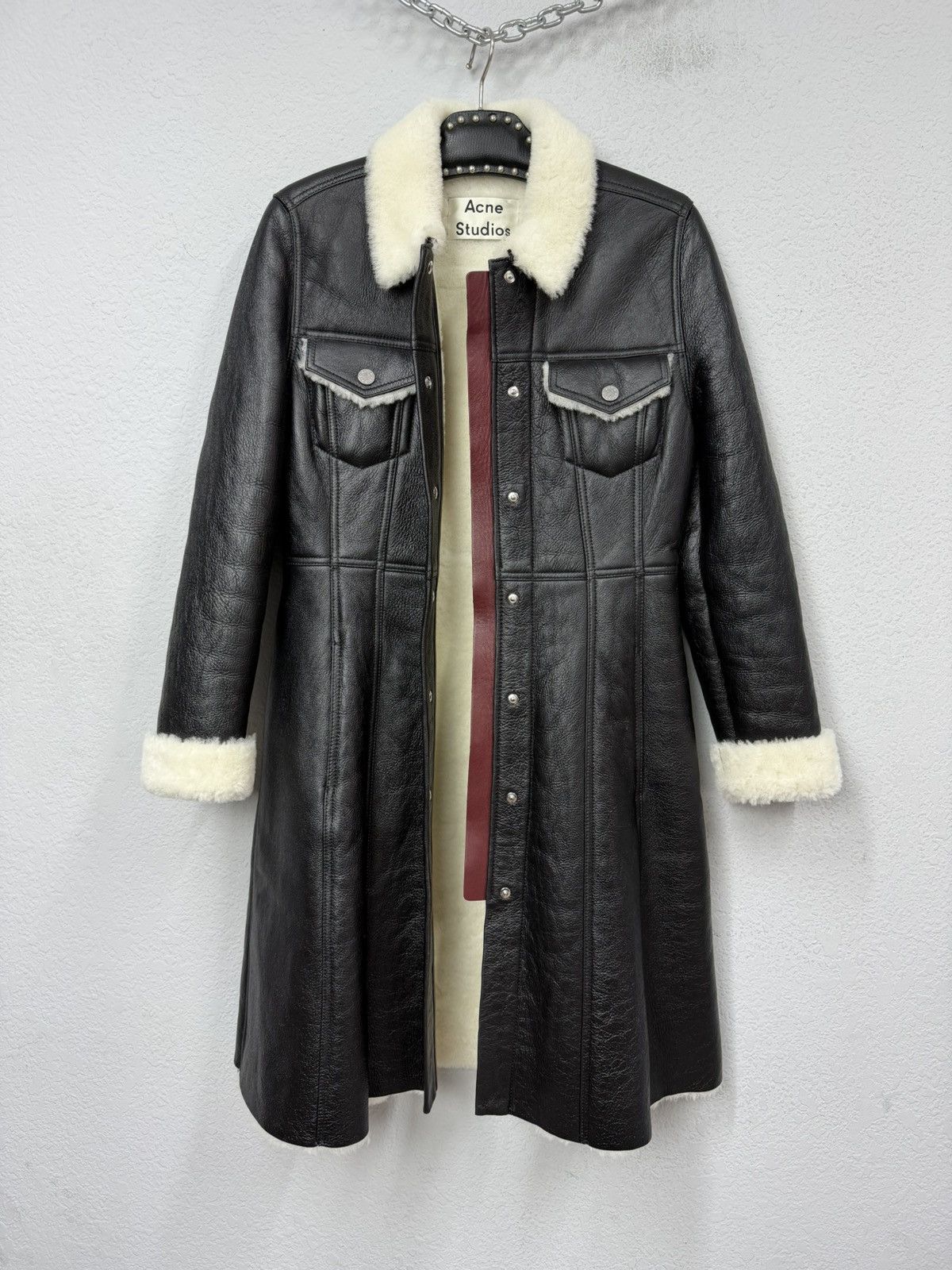 If Six Was Nine Acne Studios Shearling Lamb Leather Coat Jacket Size S / US 4 / IT 40 - 14 Thumbnail