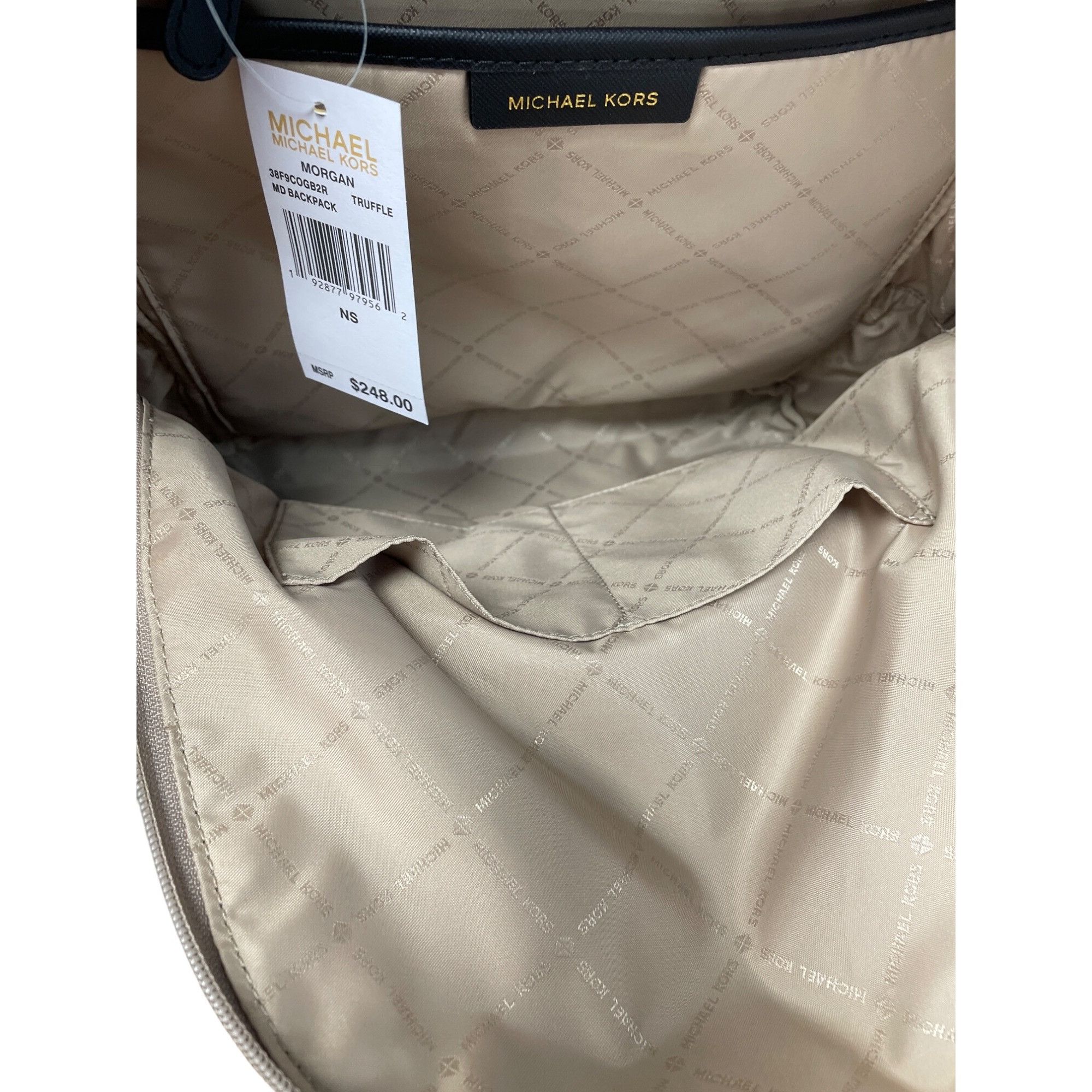 Michael Kors Michael Kors Morgan Truffle Brown Canvas & Leather MD Backpa Size ONE SIZE - 10 Thumbnail