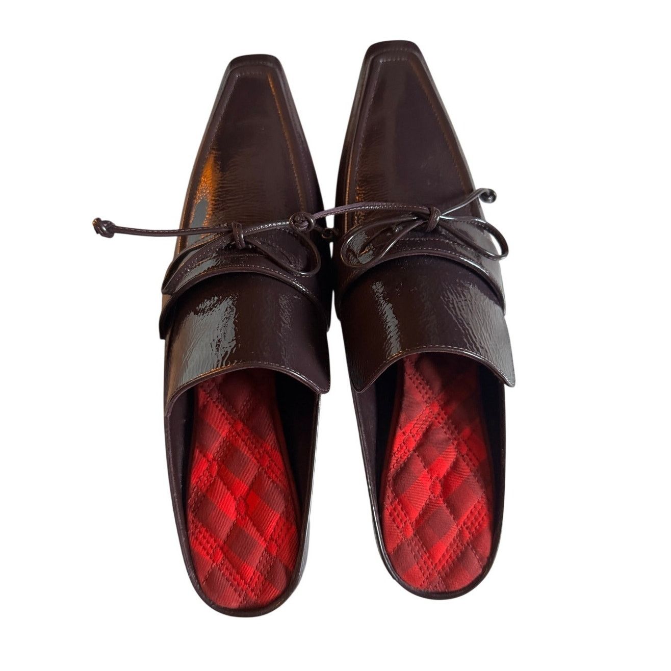 Burberry Burberry Burgundy Patent Leather Storm Mules NWB Size US 7 / IT 37 - 2 Thumbnail