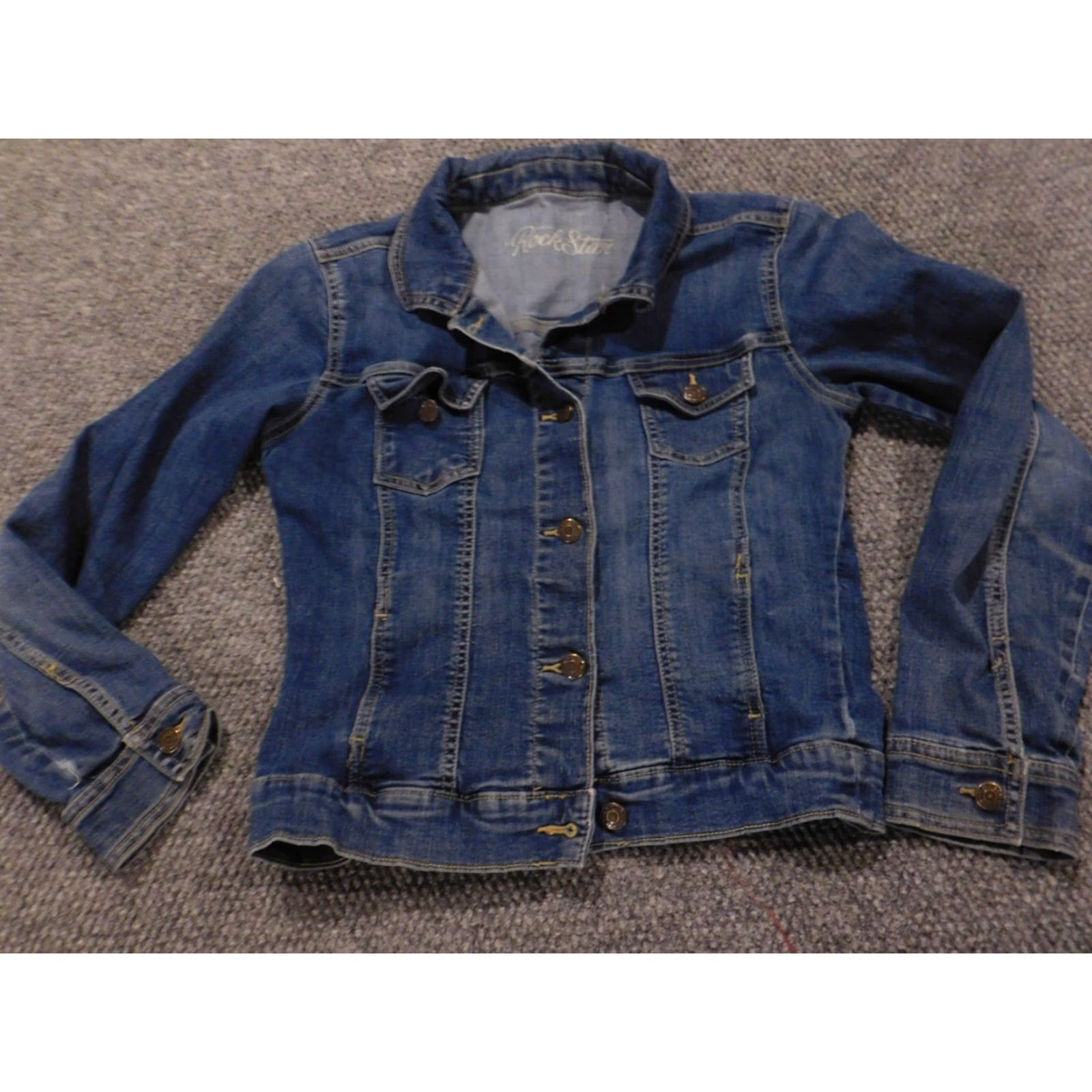 Old Navy Old Navy Womens Jacket Small Blue denim rockstar button jean biker Shirt Womens Small Blue Denim Jacket Rockstar Button Casual Winter Men/Women? Size 28" / US 6 / IT 42 - 2 Thumbnail