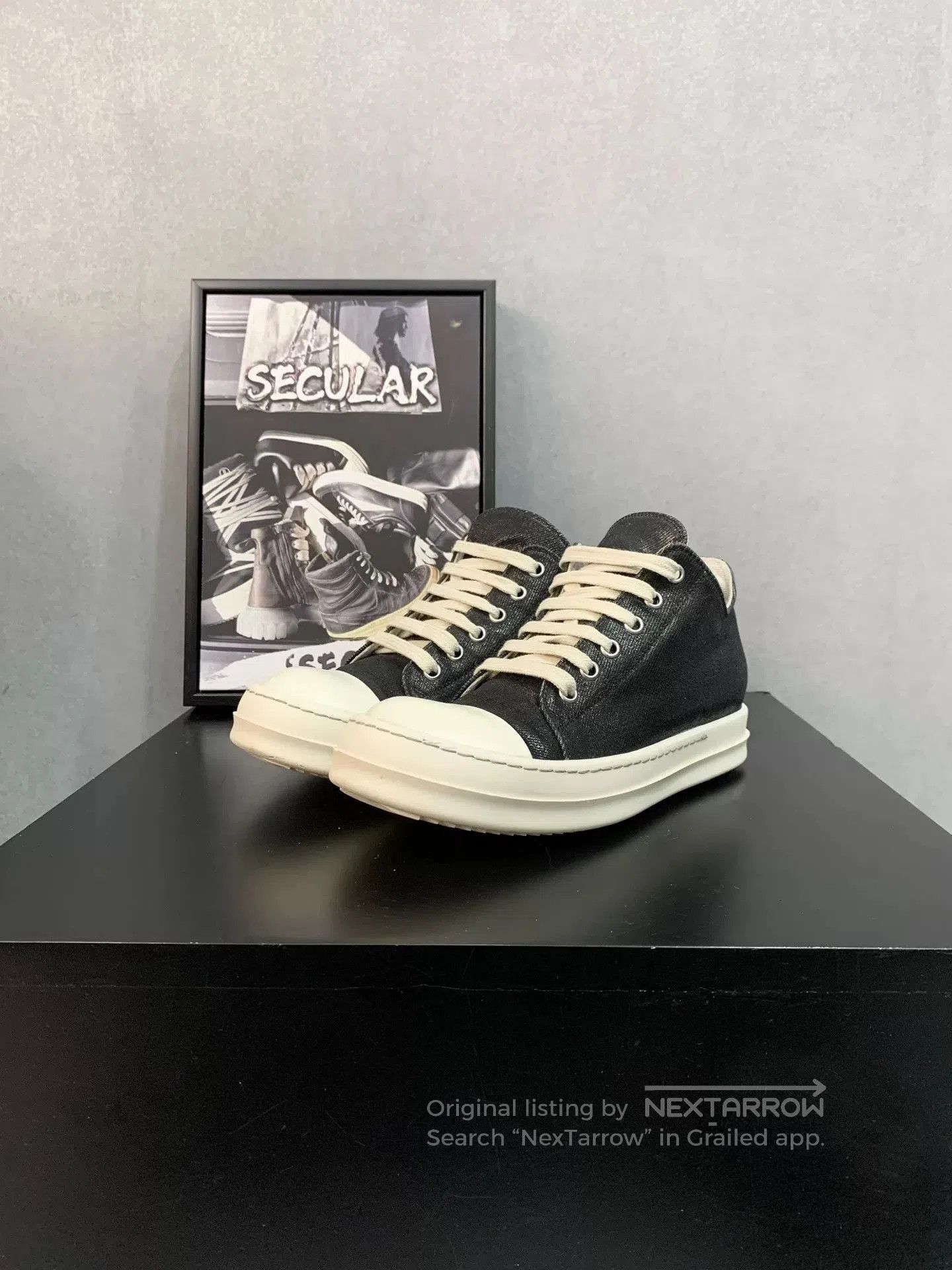 Rick Owens Rick Owens Low-Top Waxed Sneakers. Size US 5 / IT 35 - 4 Thumbnail