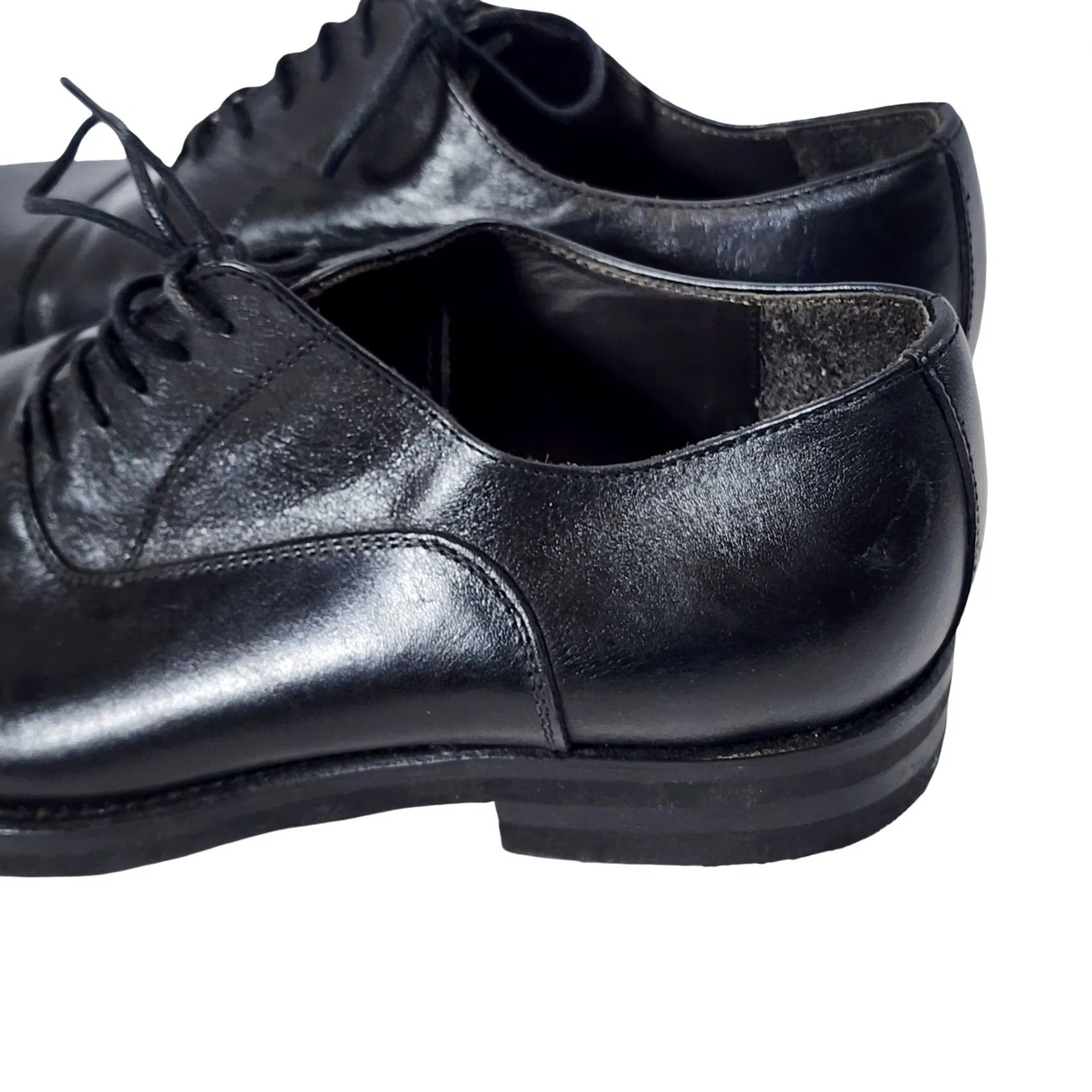 Martin Dingman Italy Black Leather  Oxford Cap Toe Shoes Mens 8.5 D Vibram Martin Dingman Black Leather Cap Toe Oxford Dress Shoes Mens  main image 2
