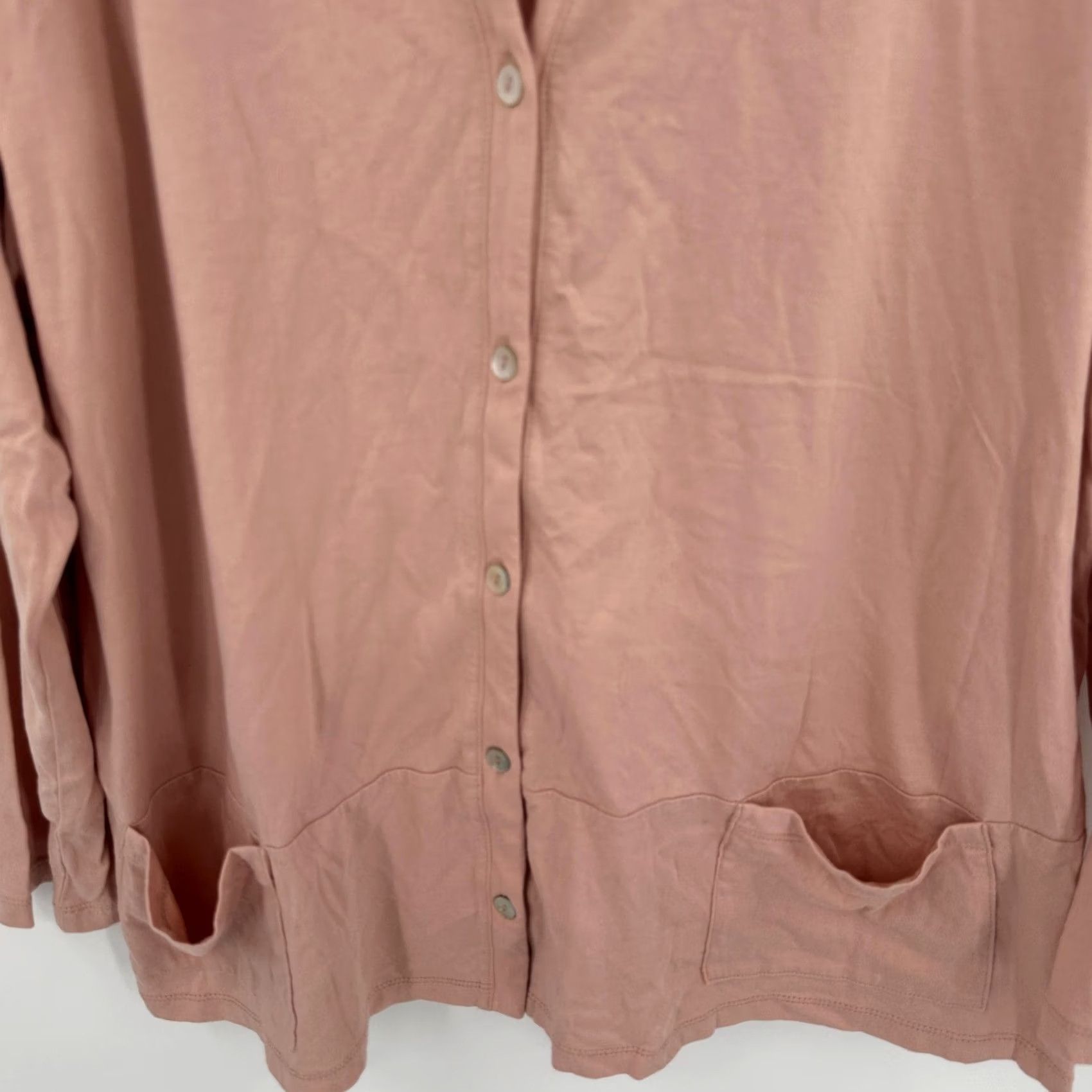 Vintage LOGO Lori Goldstein Cardigan Womens XL Blush Pink The Cardi Button Front V Neck Size XL / US 12-14 / IT 48-50 - 3 Thumbnail