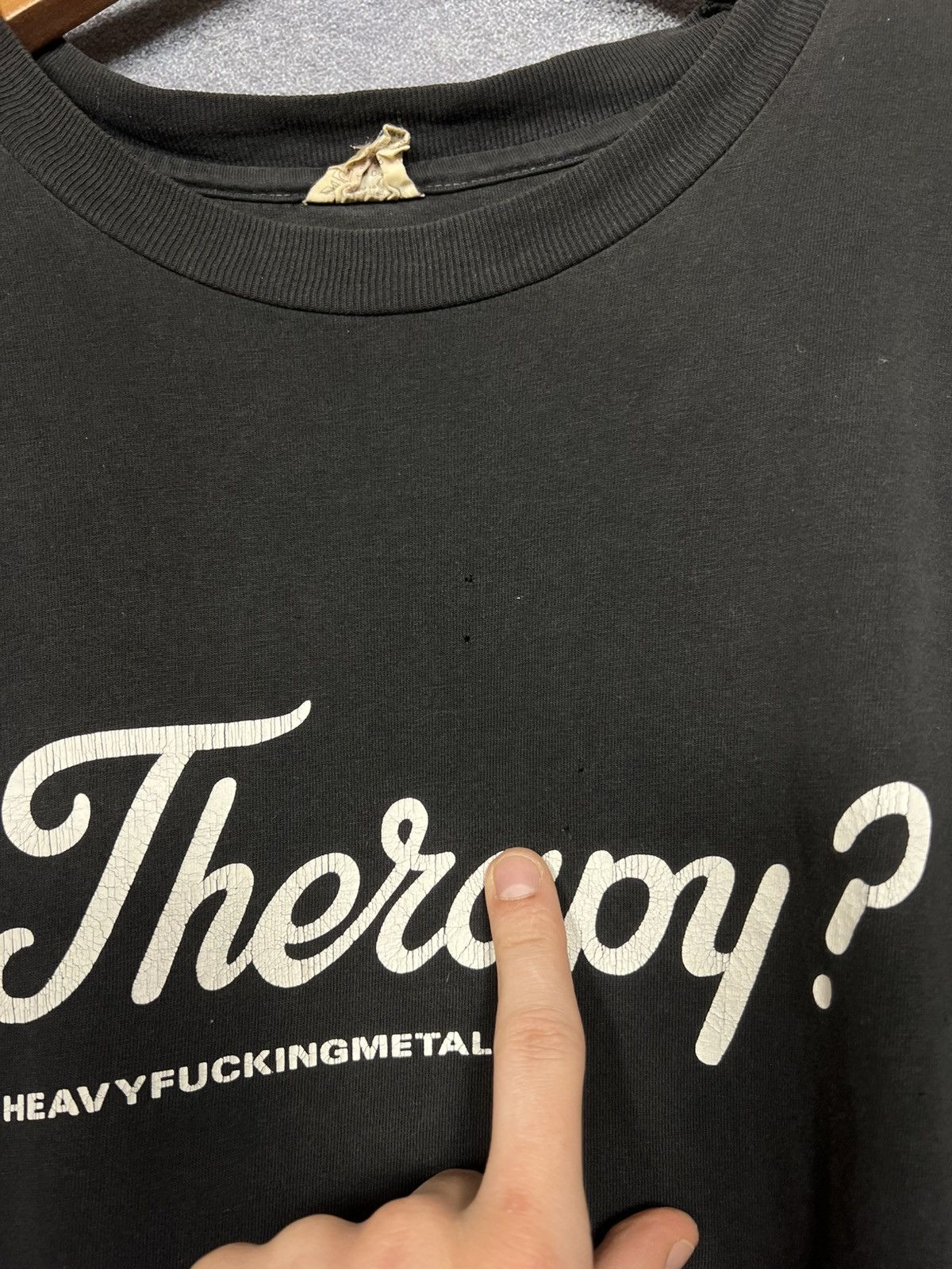 Band Tees 90's Therapy ? Irony Heavy Fucking Metal Tee Faded Size US XL / EU 56 / 4 - 9 Thumbnail