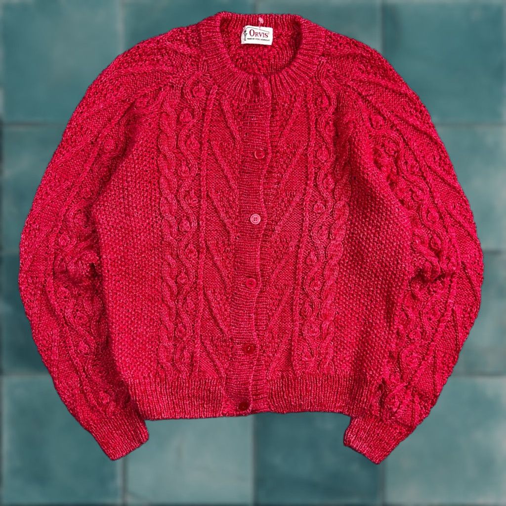Orvis Vintage Orvis Womens Sweater Pullover Wool Cable Knit Crew Neck Pink 90s M Size M / US 6-8 / IT 42-44 - 1 Thumbnail