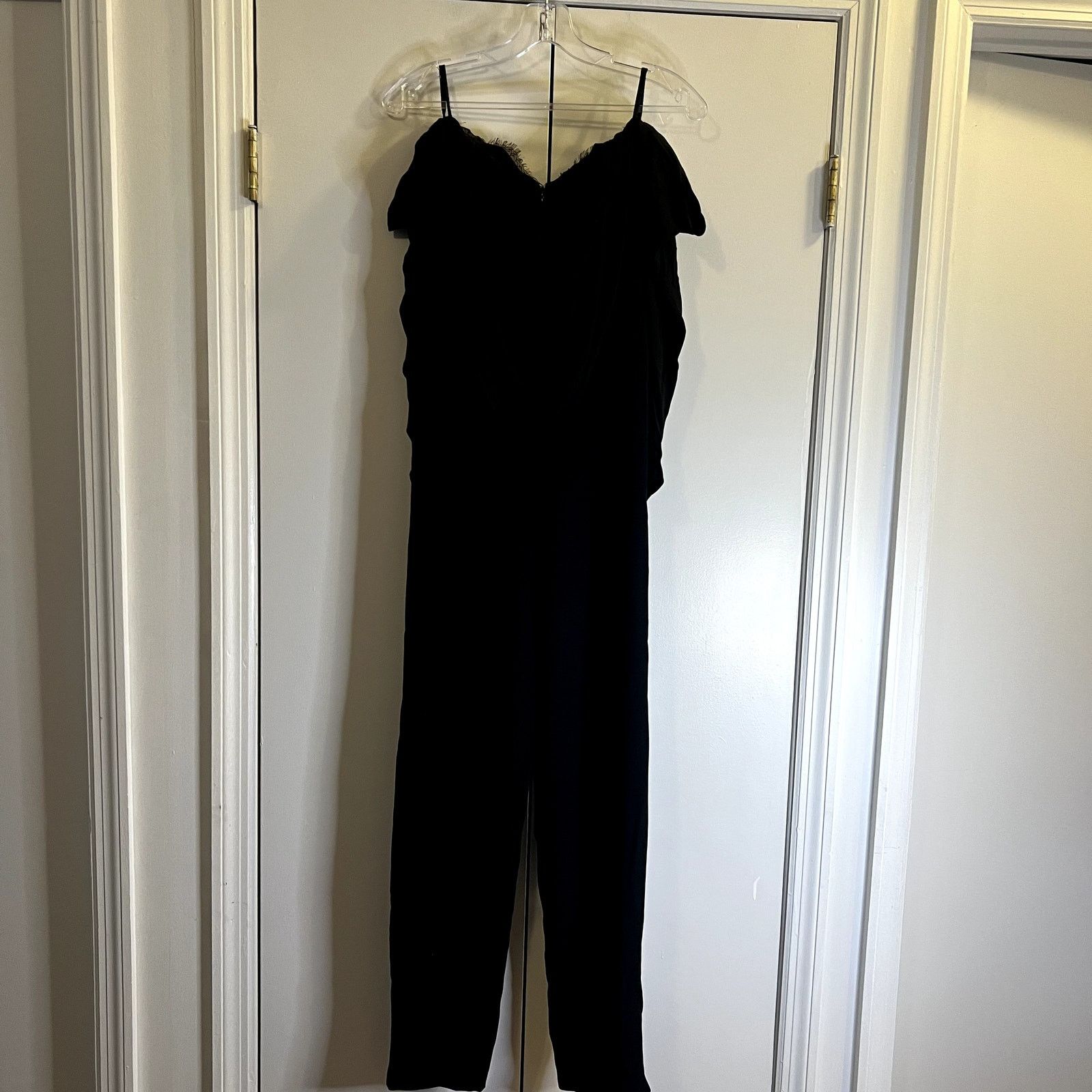 Self-Portrait Self-Portrait Black Jumpsuit Bow Off Shoulders Choker Size 26" / US 2 / IT 38 - 6 Thumbnail