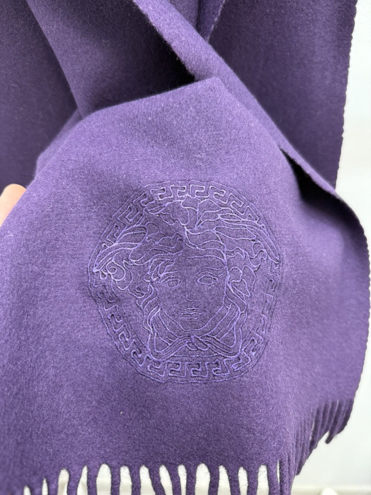 Versace Versace Lana Wool Big Medusa Logo Scarf Size ONE SIZE - 3 Thumbnail