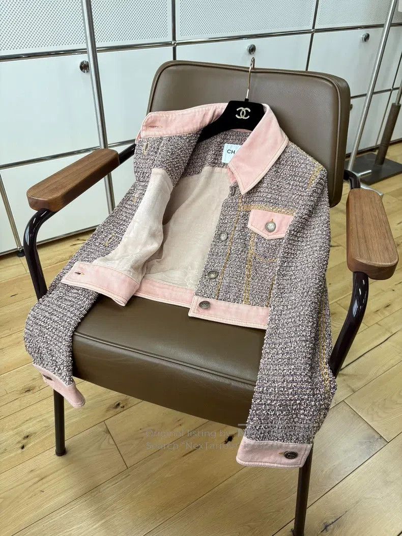 Chanel Chanel Pink tweed stitched denim jacket Size XS / US 0-2 / IT 36-38 - 8 Thumbnail