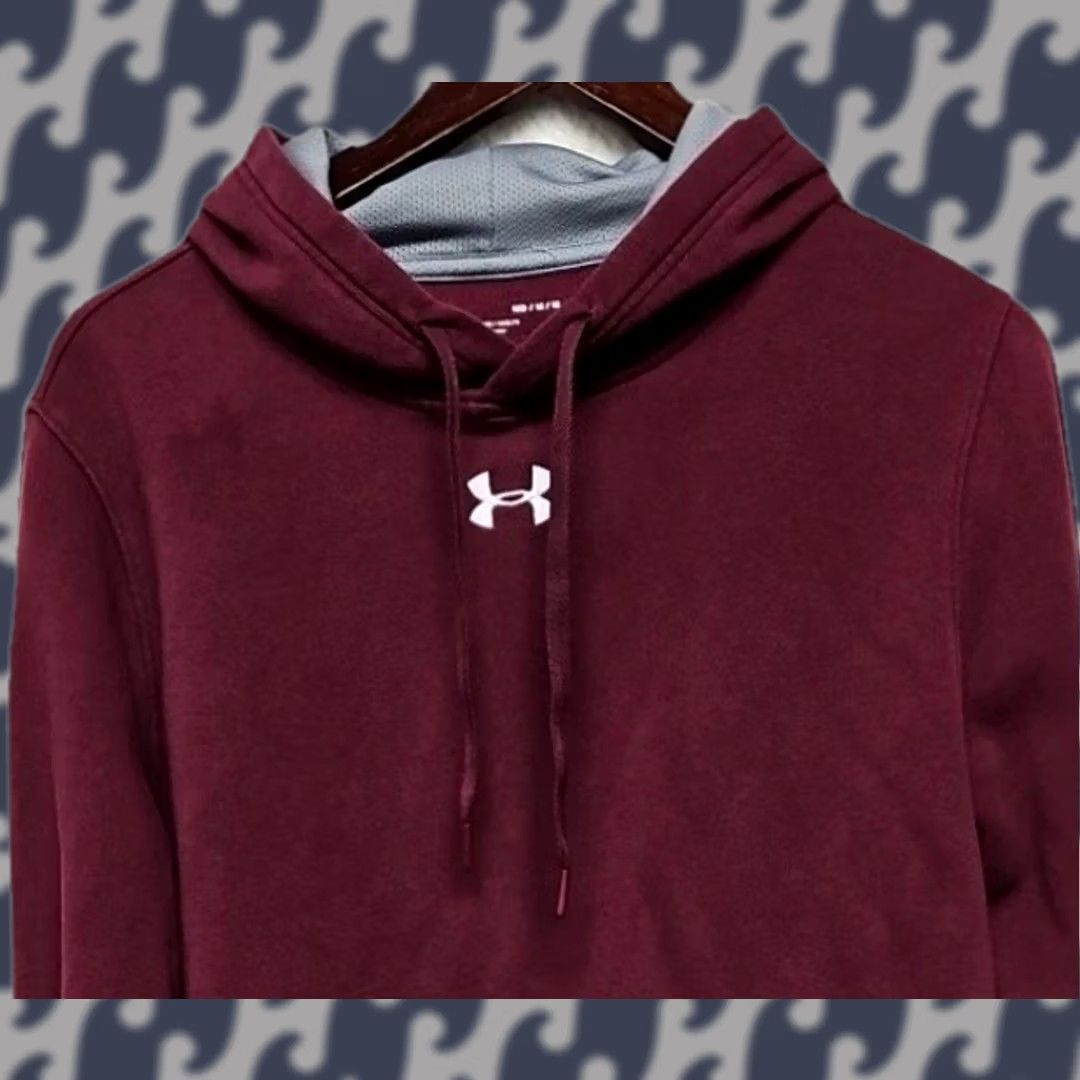 Under Armour Under Armour Men Burgundy Pullover Hoodie Fleece Crew Neck Relaxed Fit M Casual Hooded Size US M / EU 48-50 / 2 - 1 Thumbnail