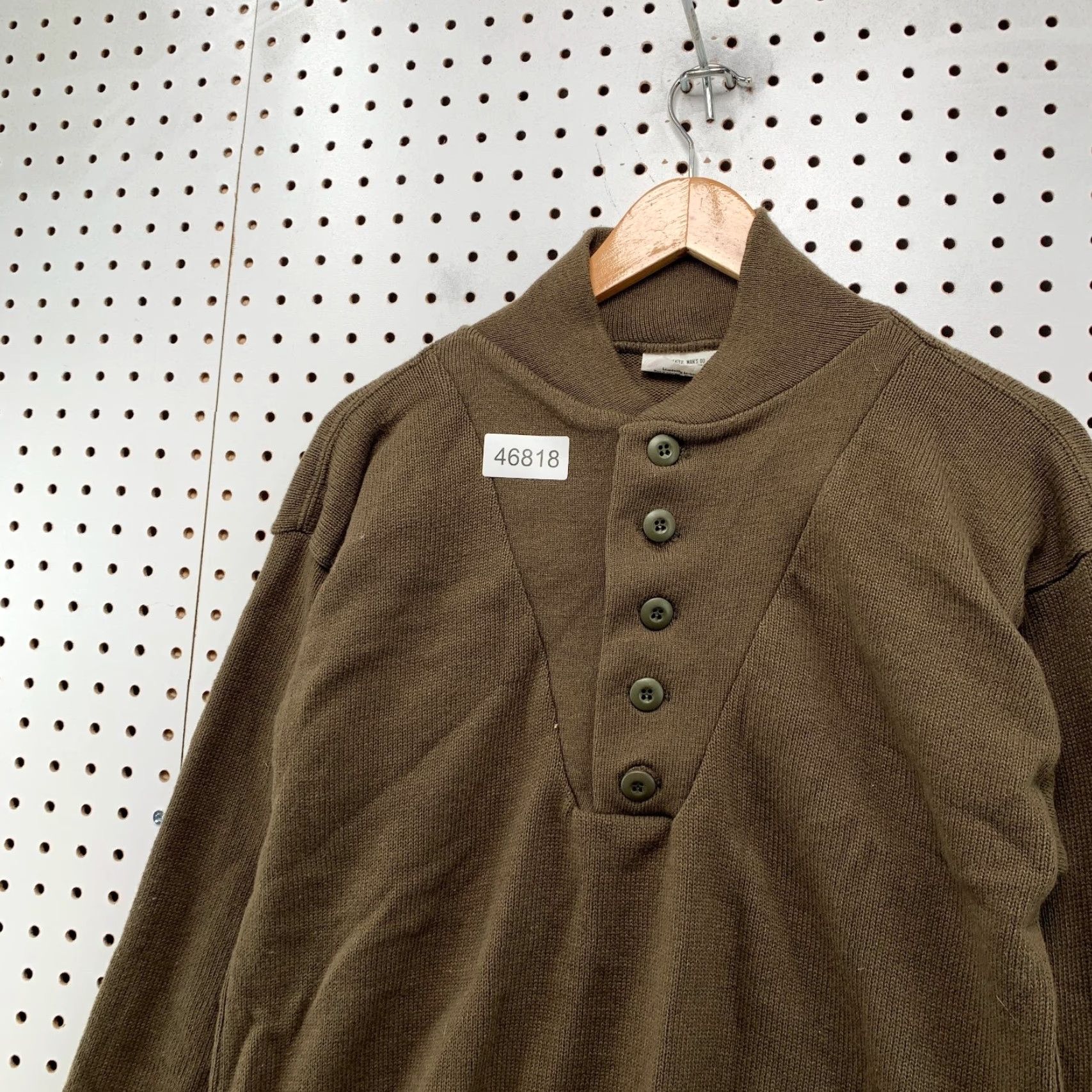 Vintage VINTAGE Military Sweater Shirt Mens L Brown Acrylic Henley Winter Knitts Mitts Knits Size US L / EU 52-54 / 3 - 6 Thumbnail