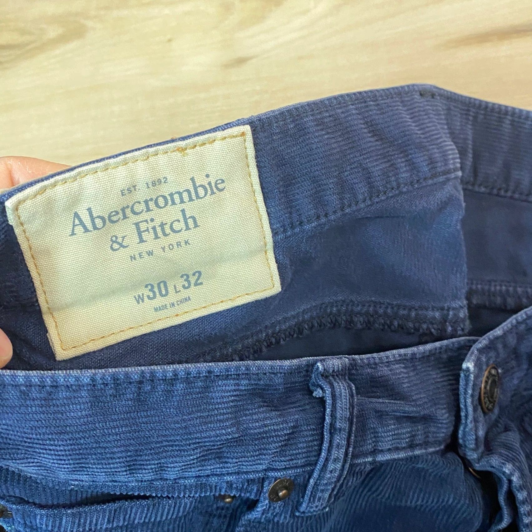 Abercrombie & Fitch Abercrombie Fitch Mens Corduroy Skinny Pants Navy Blue W30 L32 Size US 30 / EU 46 - 2 Thumbnail