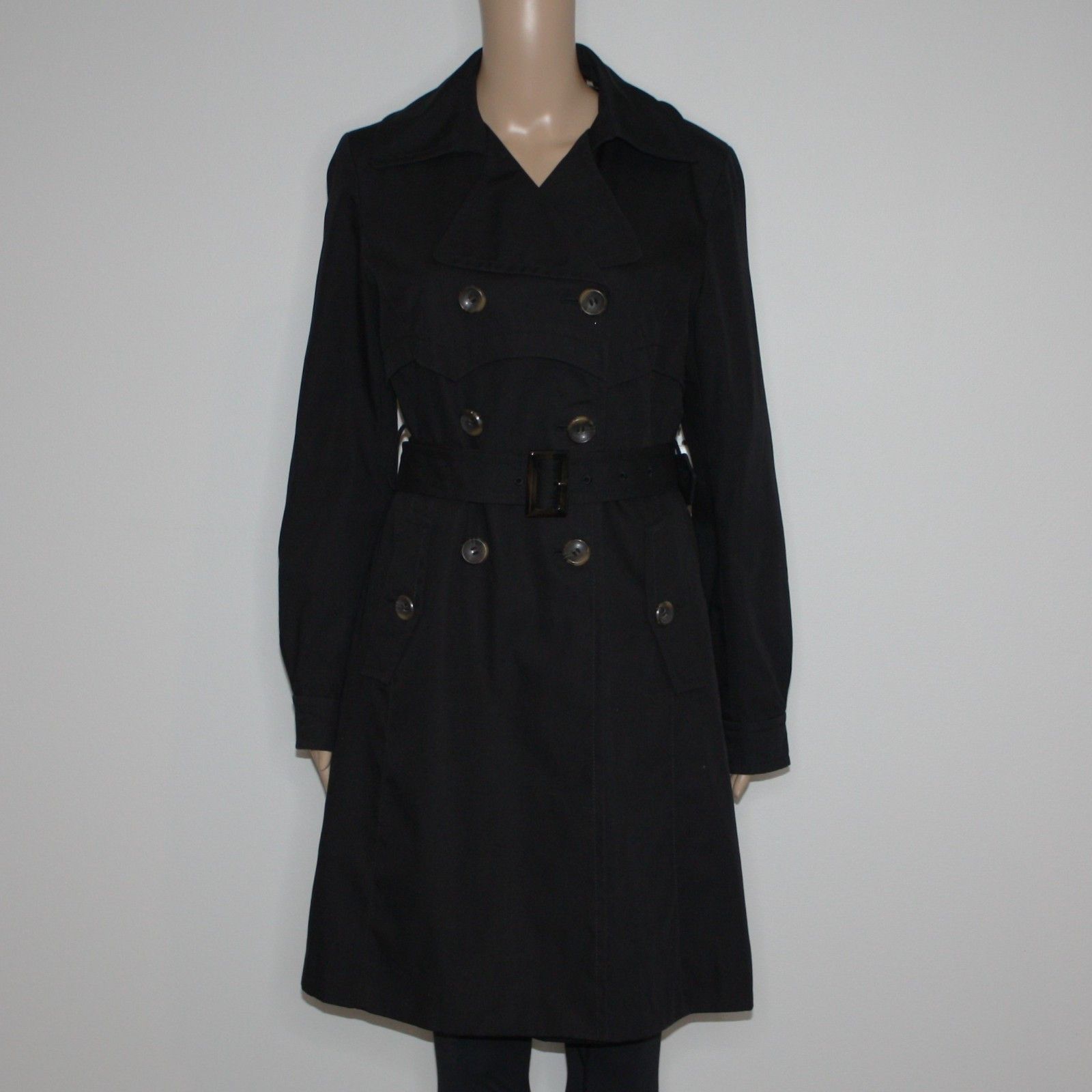 Kenneth Cole Women's Black Trench Coat Belted Jacket in size Medium Size M / US 6-8 / IT 42-44 - 1 Thumbnail