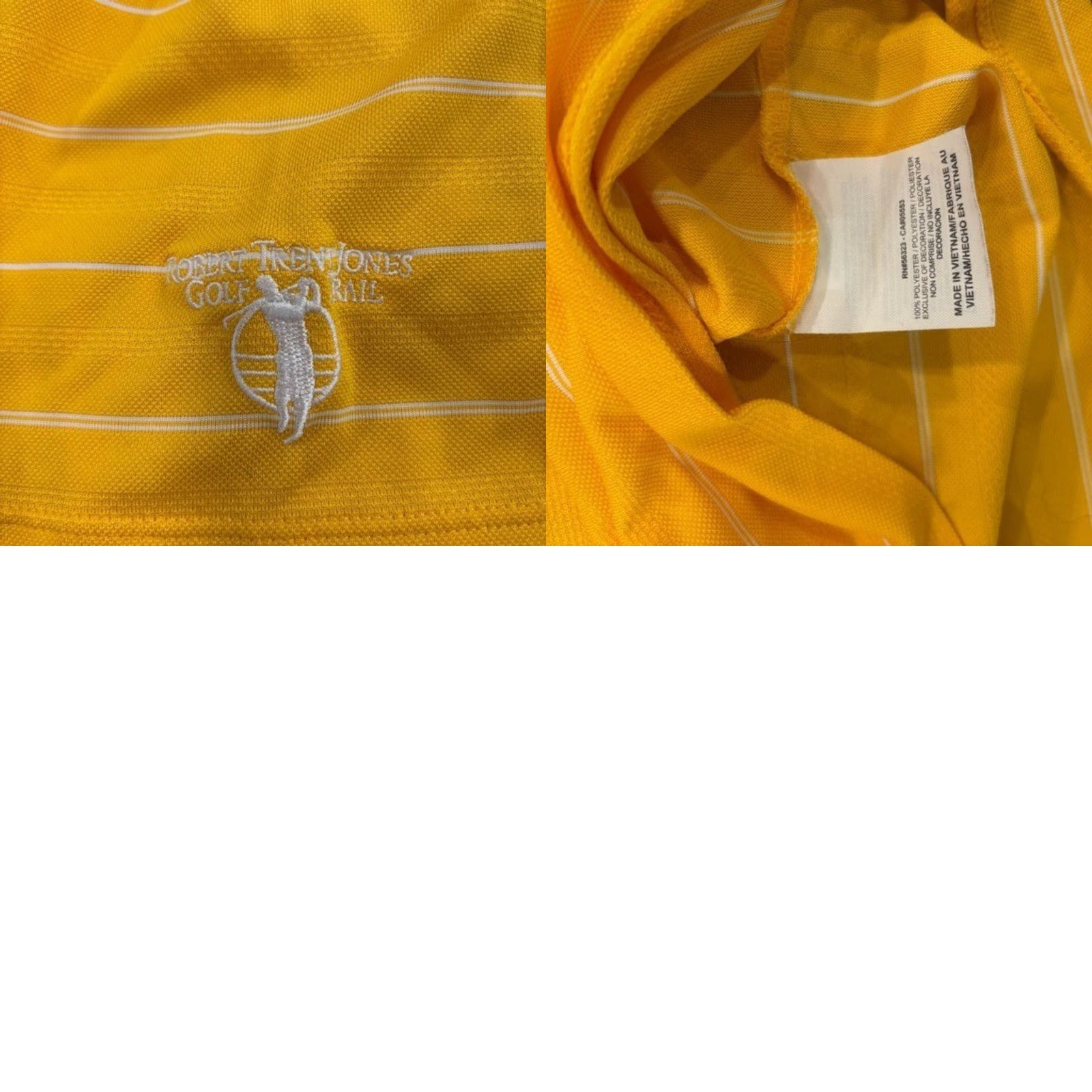 Nike Nike Golf Polo Shirt Mens Medium Yellow White Stripe Dri-Fit Magnolia Grove Size US M / EU 48-50 / 2 - 8 Thumbnail