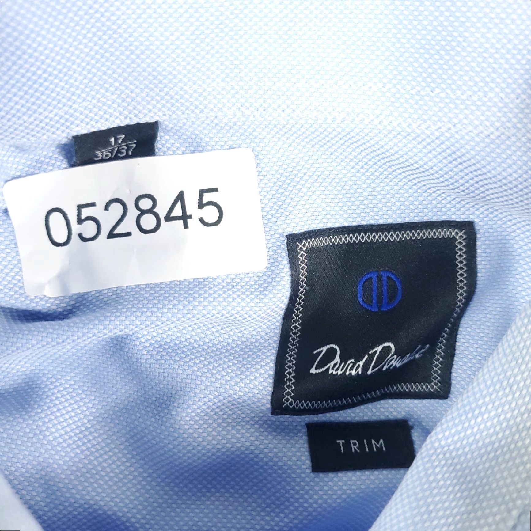 David Donahue David Donahue Dress Shirt Mens Size 17 Blue Button-Up Long Sleeve Solid Non-Iron Modern American Size 46R - 7 Thumbnail