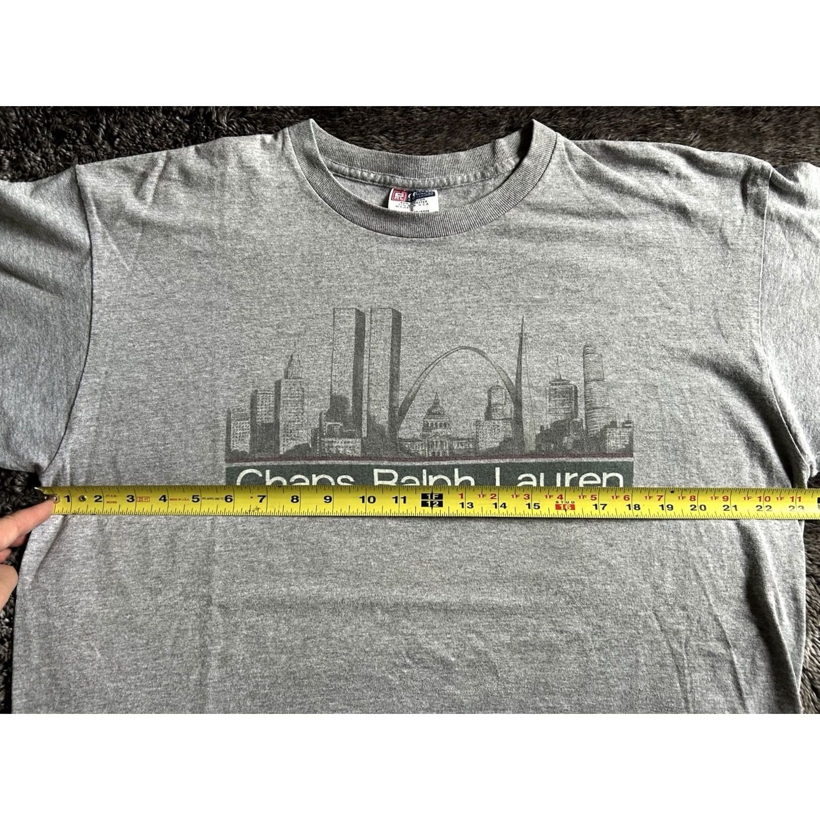 Chaps Chaps Ralph Lauren City Scape Shirt 90s Men L Gray T-Shirt Short Sleeve Vintage? Size US L / EU 52-54 / 3 - 7 Thumbnail