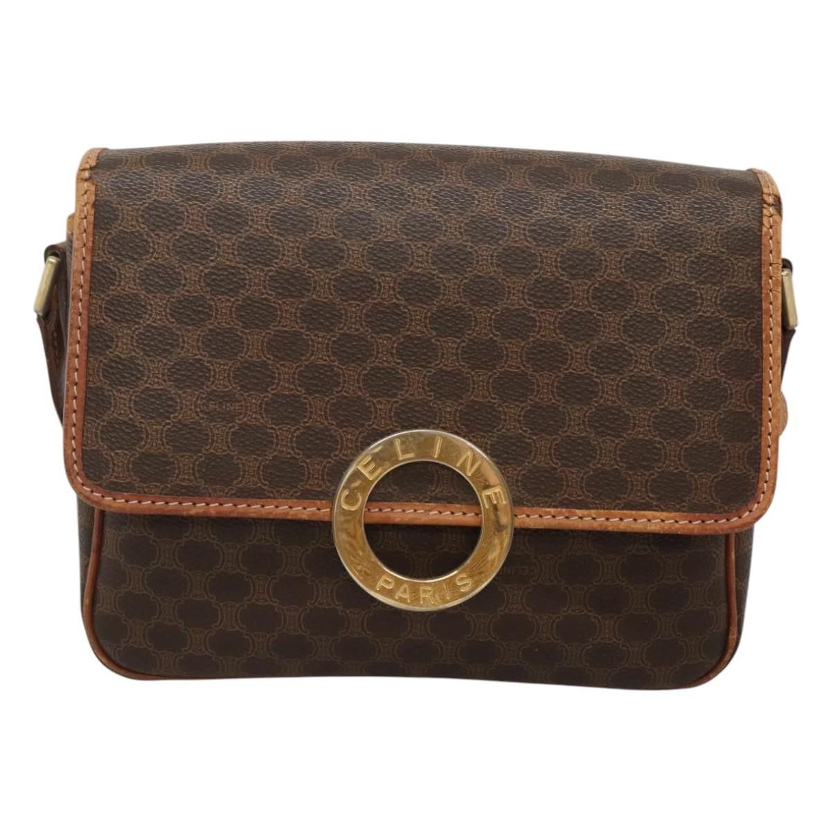Celine CELINE Macadam Canvas Shoulder Bag Pvc Leather Brown Gold Size ONE SIZE - 2 Thumbnail