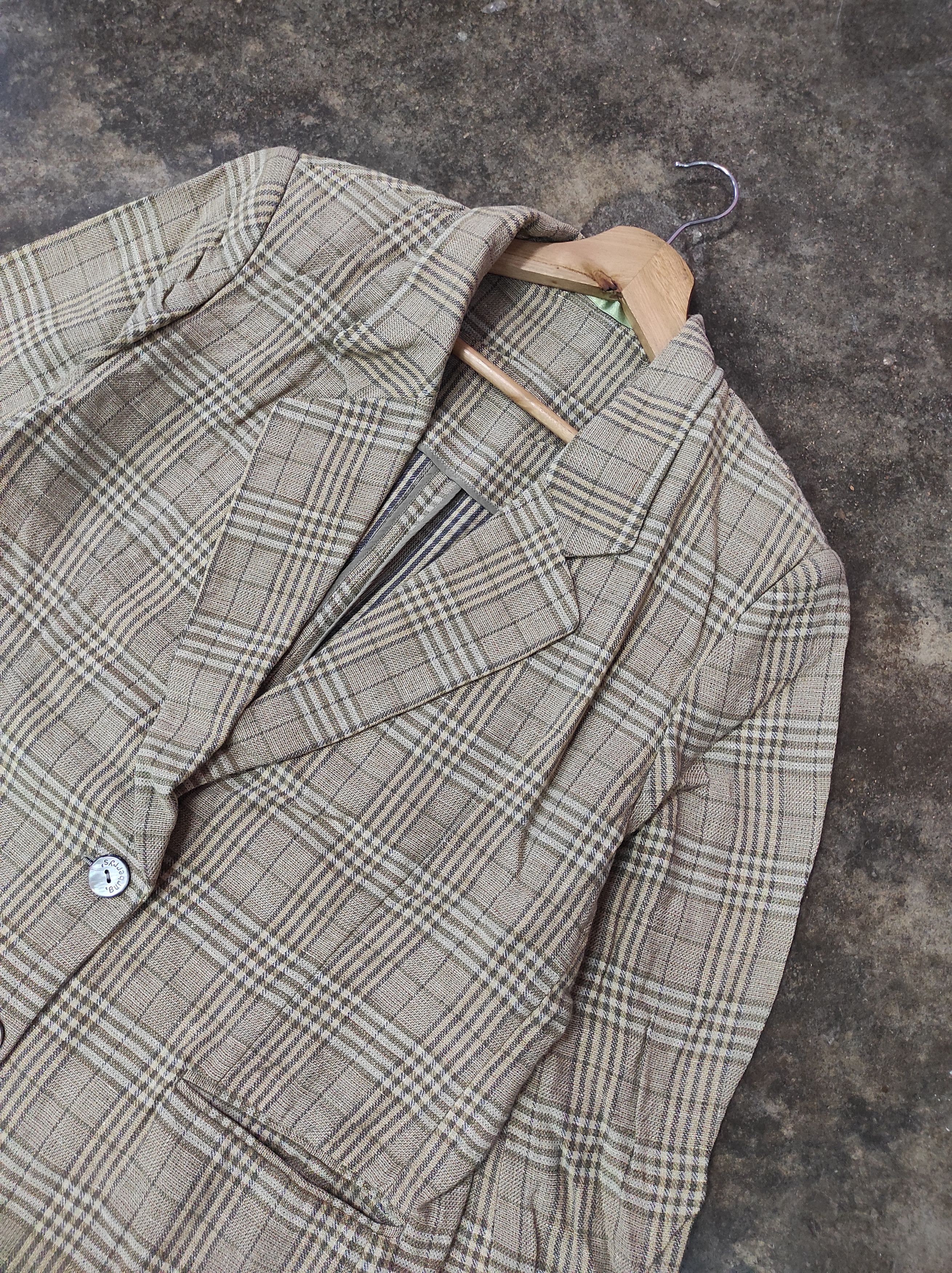 Burberry × Vintage BURBERRY ROYAN VINTAGE PLAID BLAZER JACKET Size L / US 10 / IT 46 - 2 Thumbnail