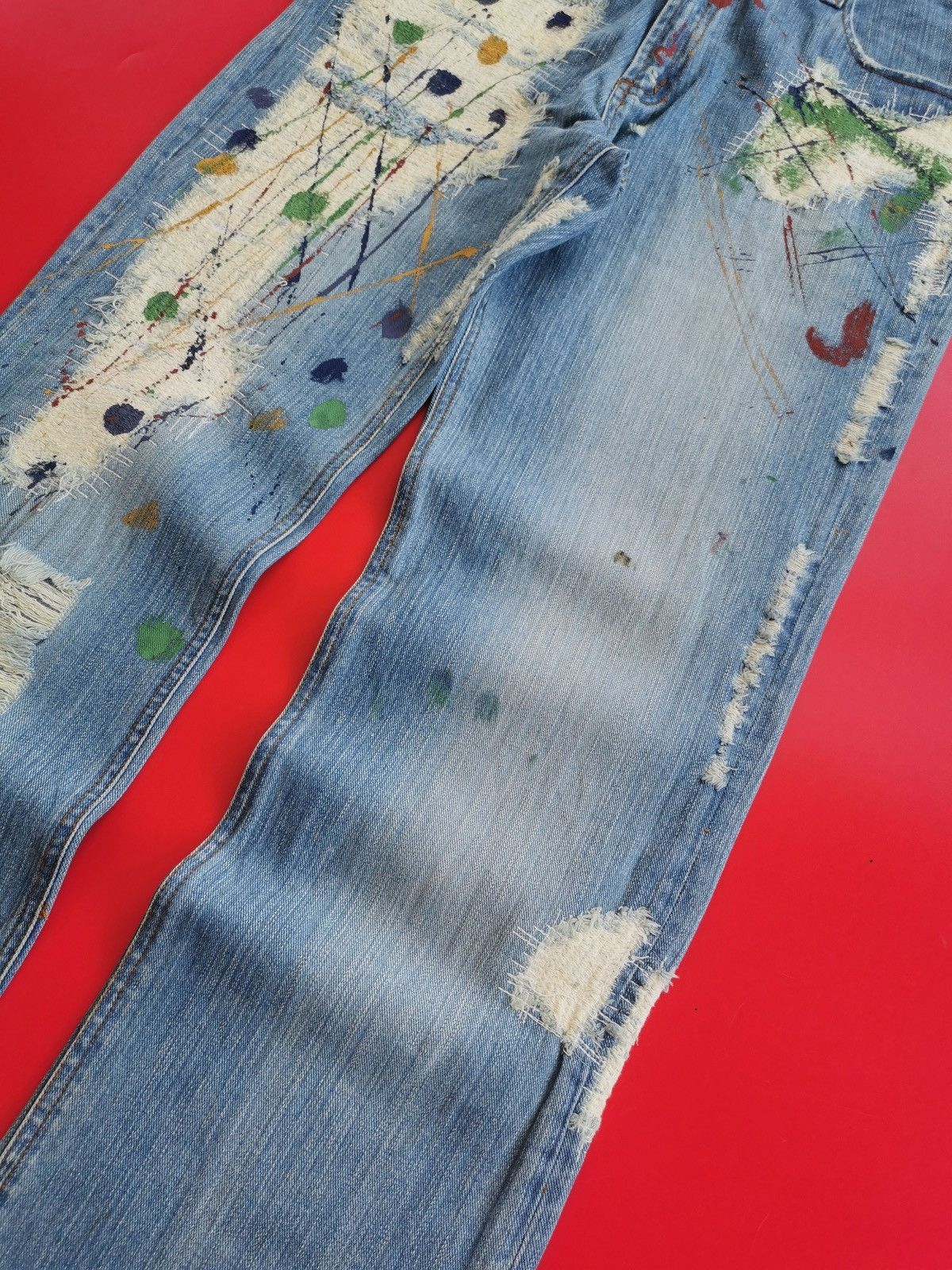 Arts & Science Boro Paint Splatter Dots G-Land Edge Denim Jeans Size US 32 / EU 48 - 5 Thumbnail