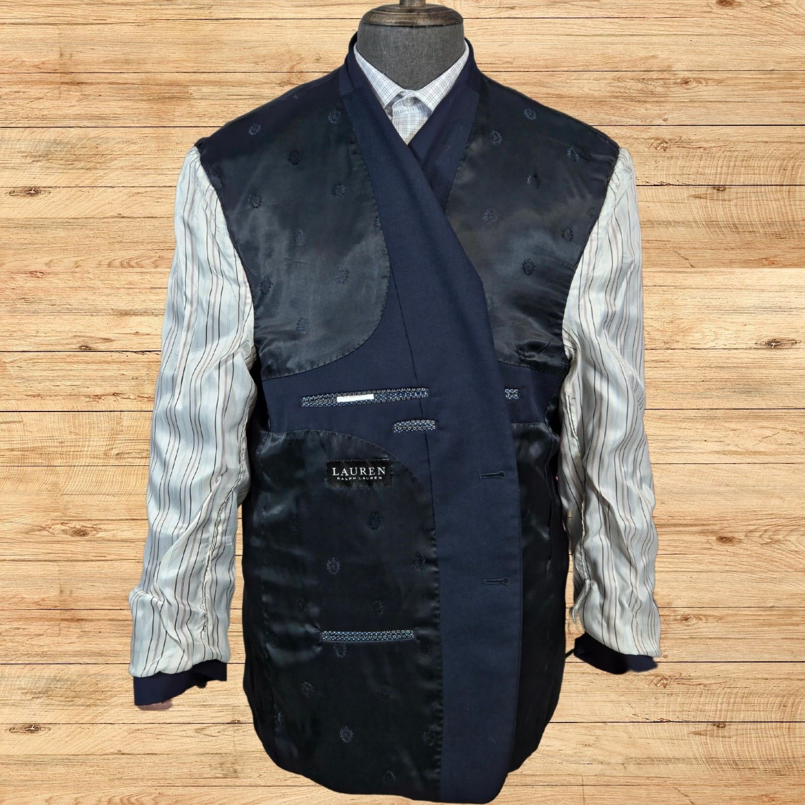 Lauren Ralph Lauren LRL Ralph Lauren Black Label Blazer Men's 50R Navy 2 Button Size 50R - 5 Thumbnail