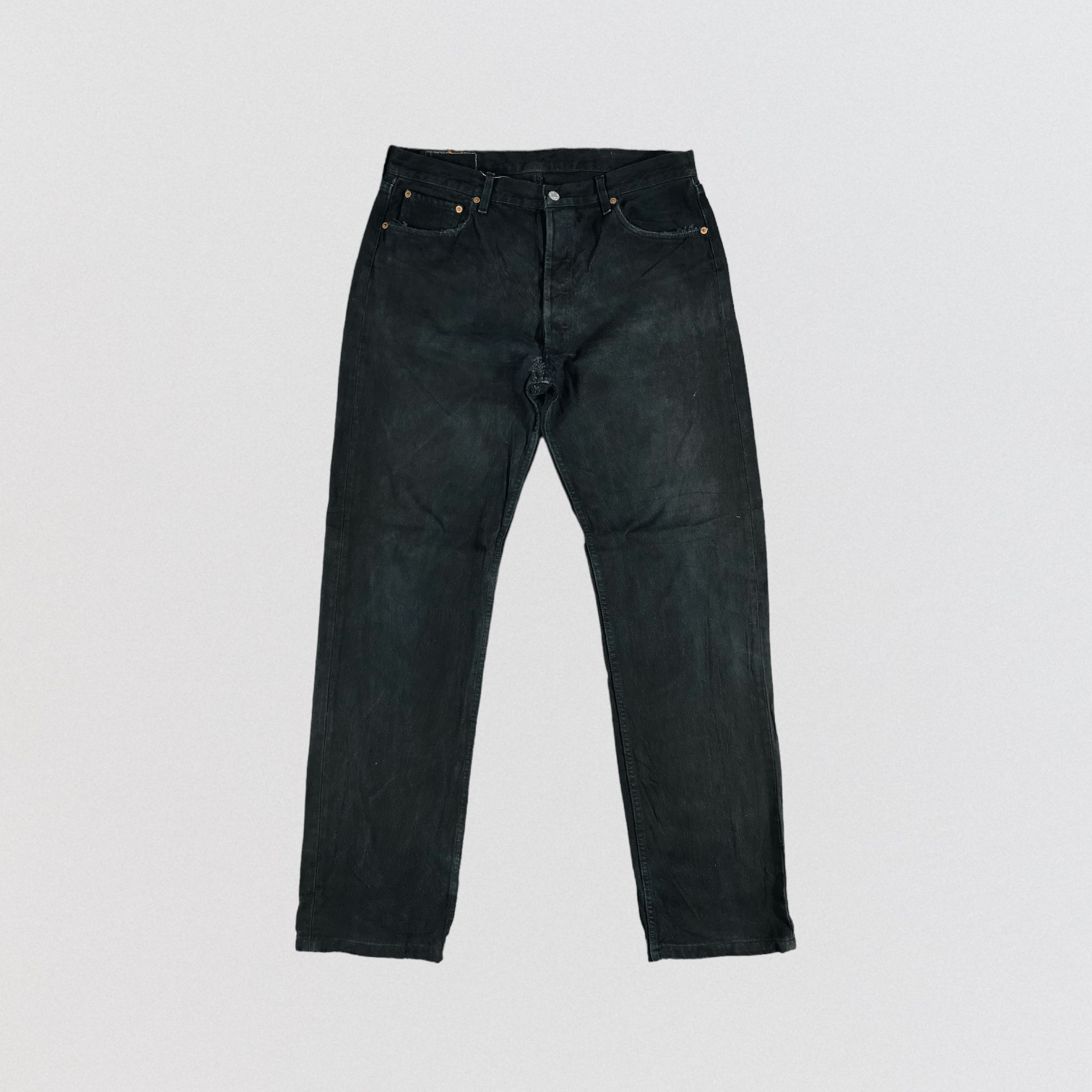Levi's 90s Vintage Faded Black Levis 501 Jeans-JM2936 Size US 35 - 1 Thumbnail