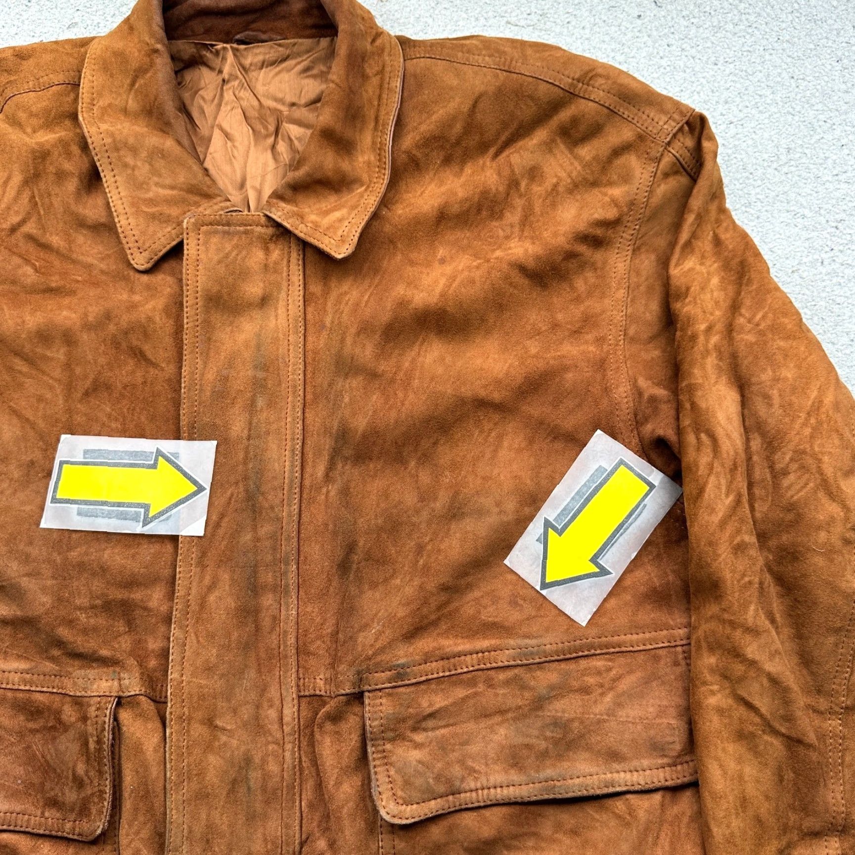 Bruno Magli VINTAGE Bruno Magli Bomber Suede Leather Jacket Mens M Brown Zip Jacket Size US M / EU 48-50 / 2 - 6 Thumbnail