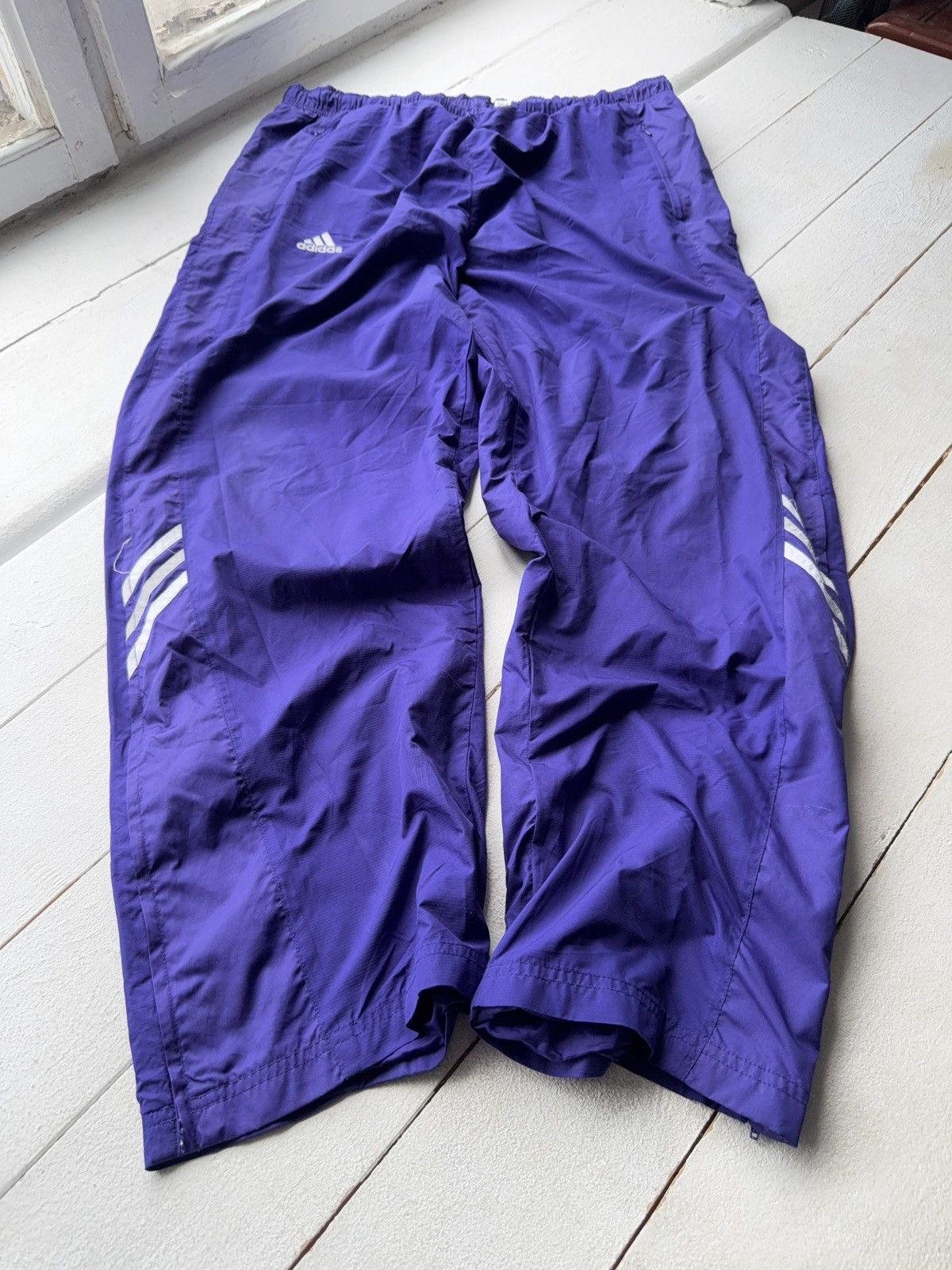 Adidas 00s Retro Adidas Purple Climalite Track Pants Y2K Sport Tech Size US 36 / EU 52 - 1 Thumbnail