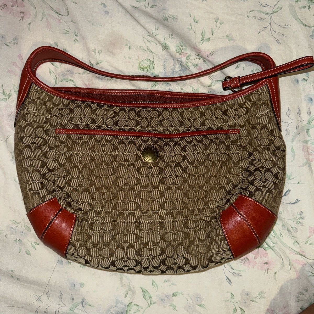 image of Vintage Coach Handbag in Brown/Red, Women's