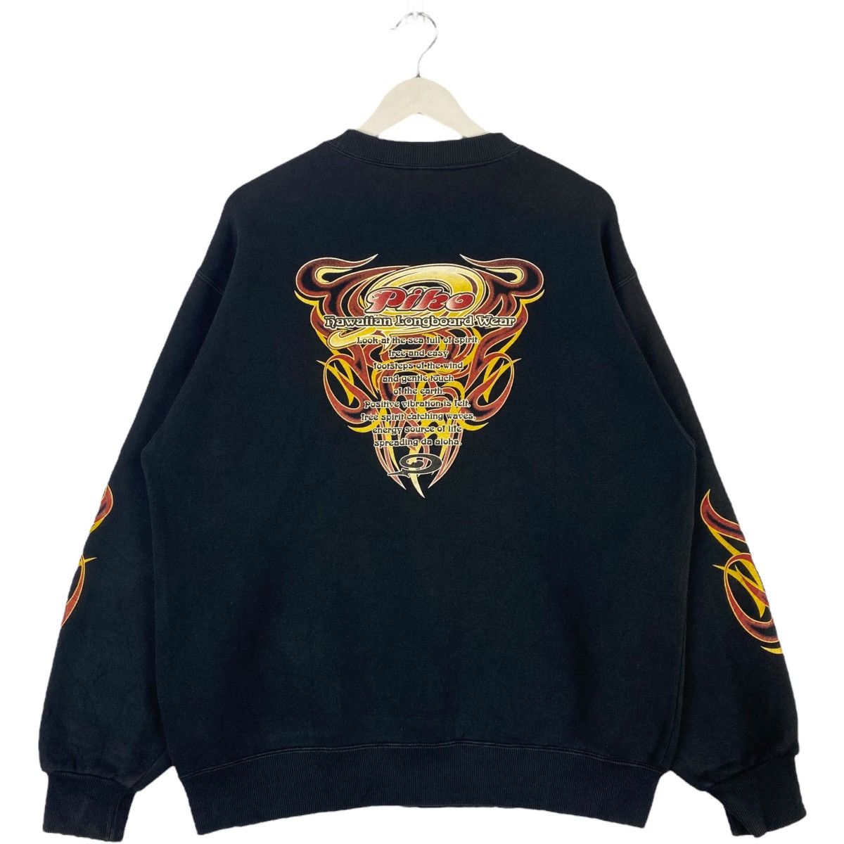 Vintage Vintage Piko Hawaiian Crewneck Sweatshirt Black Size L Size US L / EU 52-54 / 3 - 6 Thumbnail