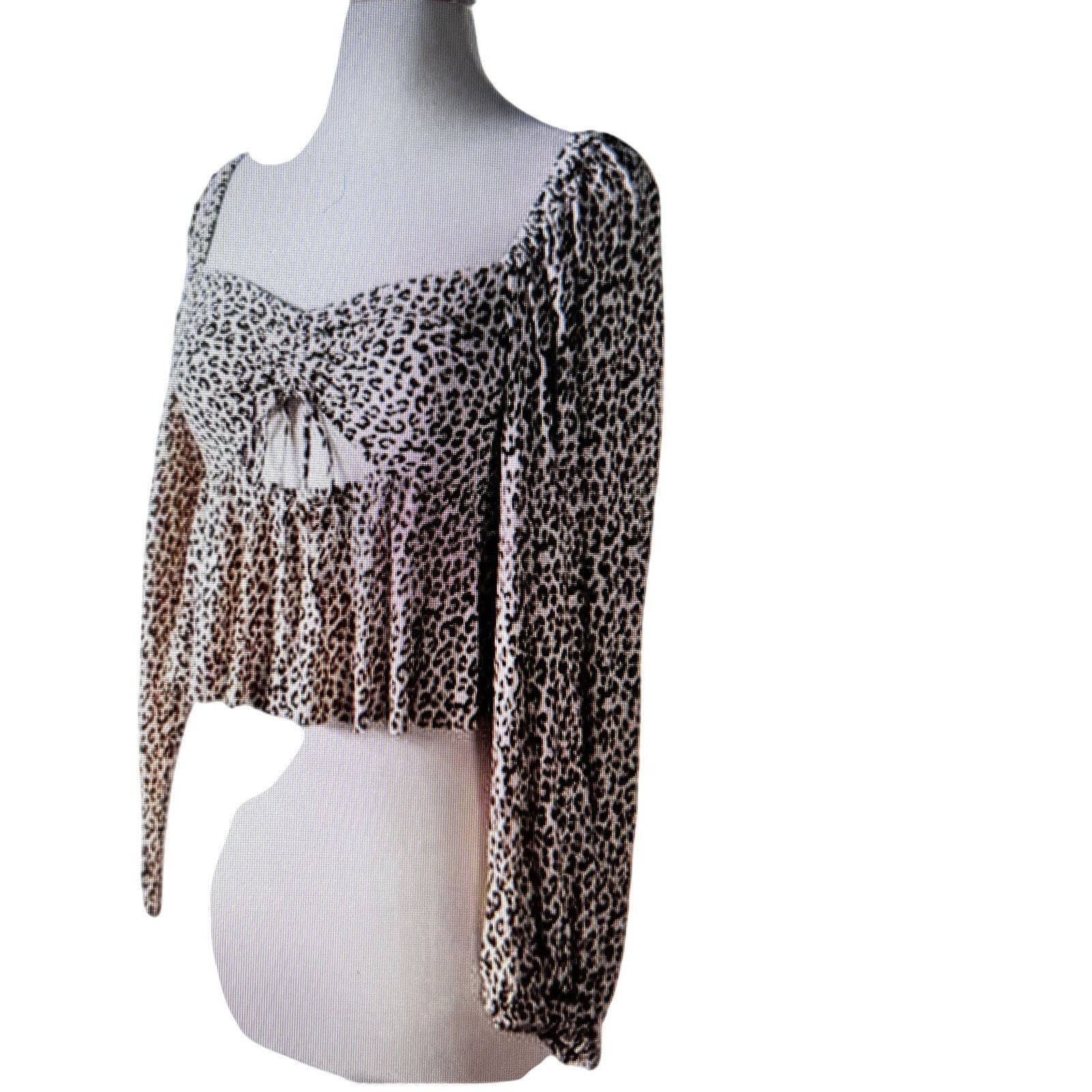 Urban Outfitters Urban Outfitters Leopard Boho Peasant Peplum Crop Top XS Size XS / US 0-2 / IT 36-38 - 1 Thumbnail