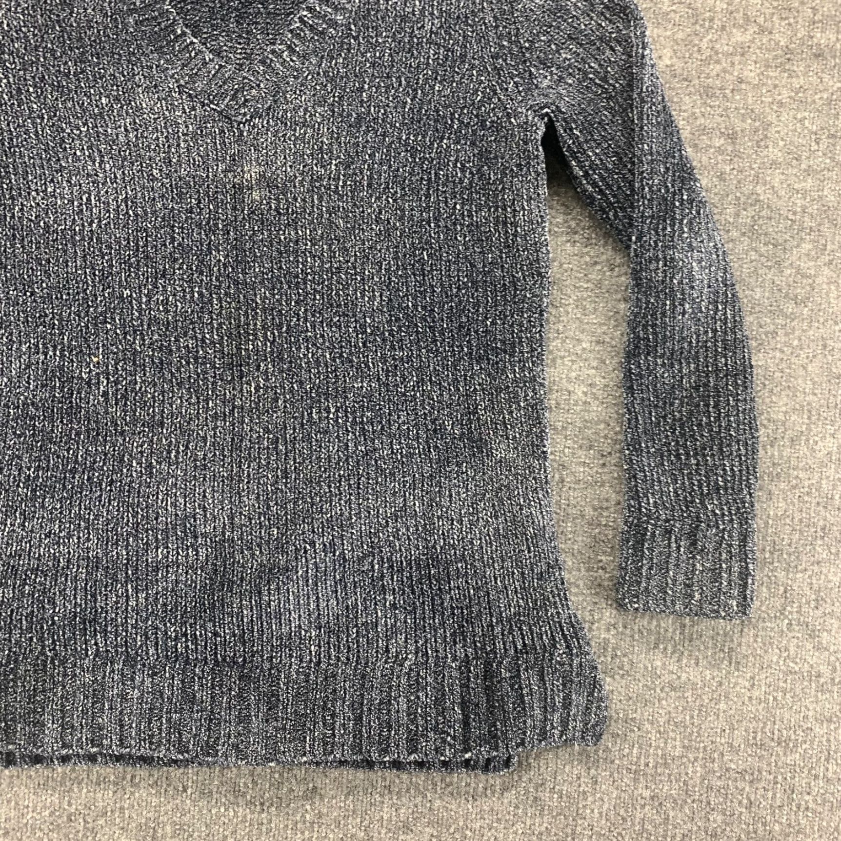 Orvis Orvis Womens Medium Blue Chenille Velvet Soft Pullover Knit V Neck Sweater Size M / US 6-8 / IT 42-44 - 7 Thumbnail