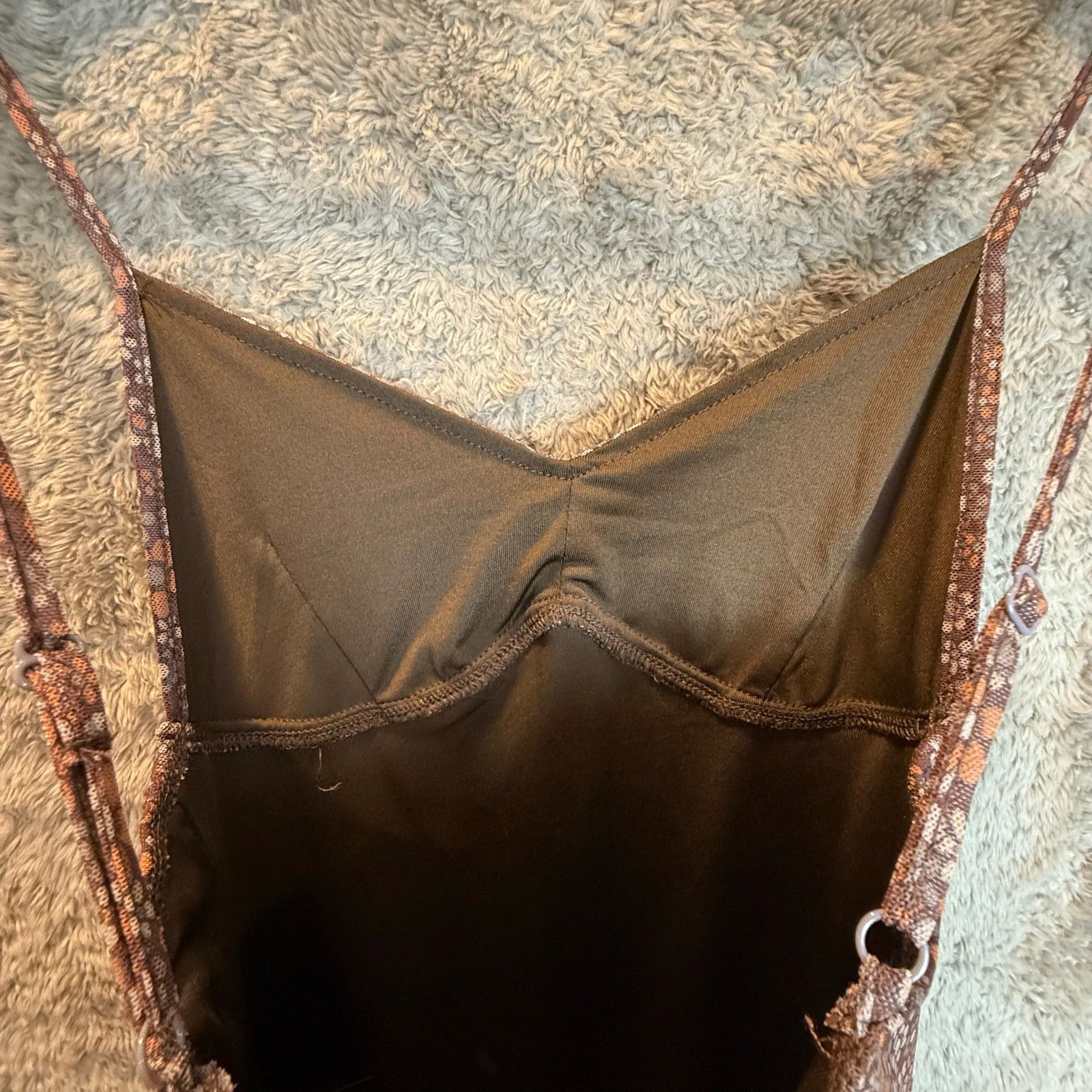 Other Motel Rocks Tintin Mini Dress Brown Floral Stretch Mesh XXS Size XS / US 0-2 / IT 36-38 - 5 Thumbnail