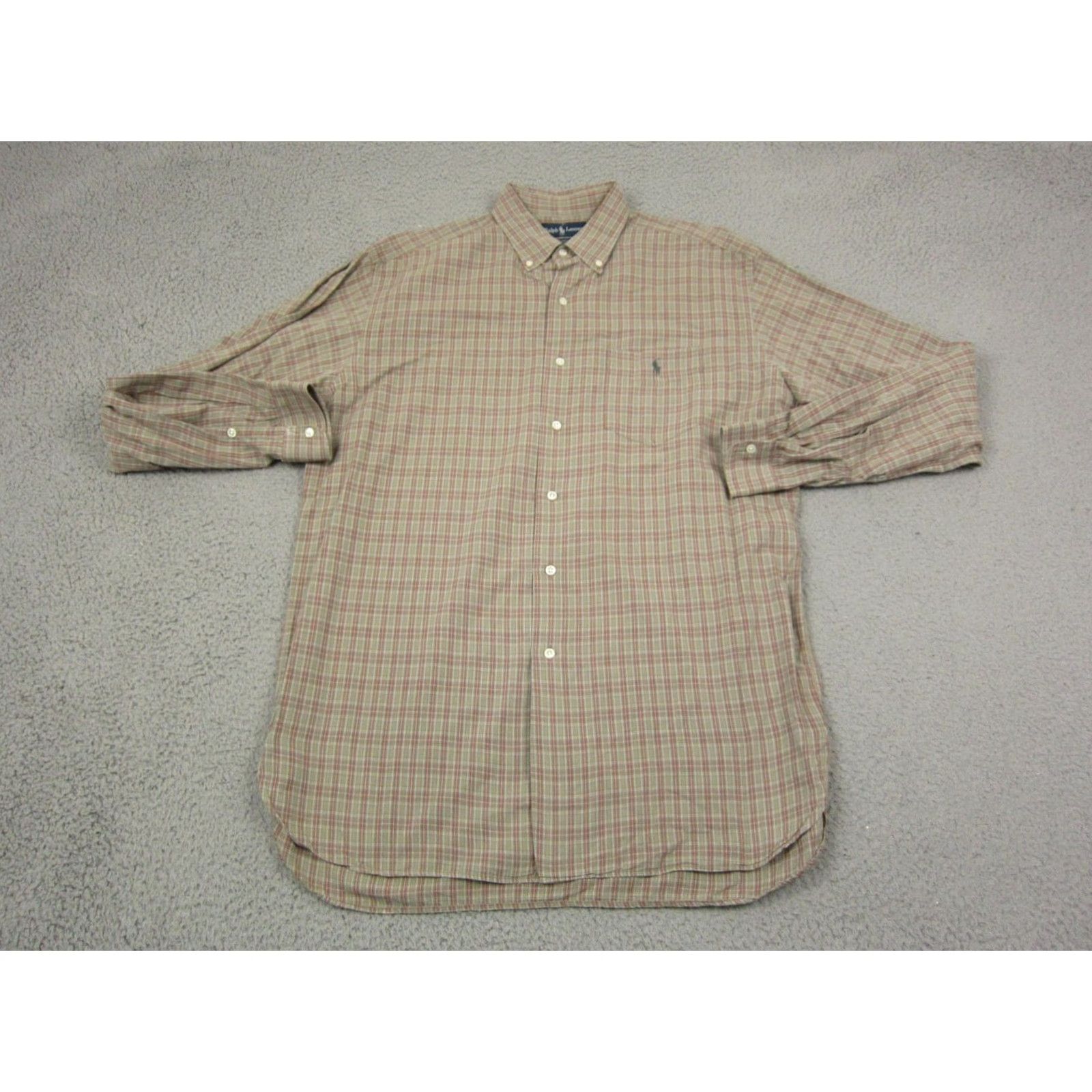 Ralph Lauren VINTAGE Ralph Lauren Shirt Mens L Green Red Gray Pony Plaid McMeel Pocket Button-Up Size US L / EU 52-54 / 3 - 2 Thumbnail