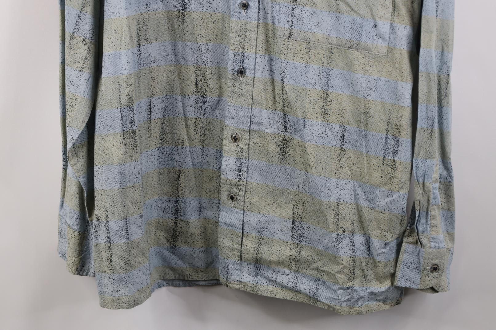 Vintage Vintage 90s Streetwear Fleck Striped Collared Button Shirt Size US L / EU 52-54 / 3 - 3 Thumbnail