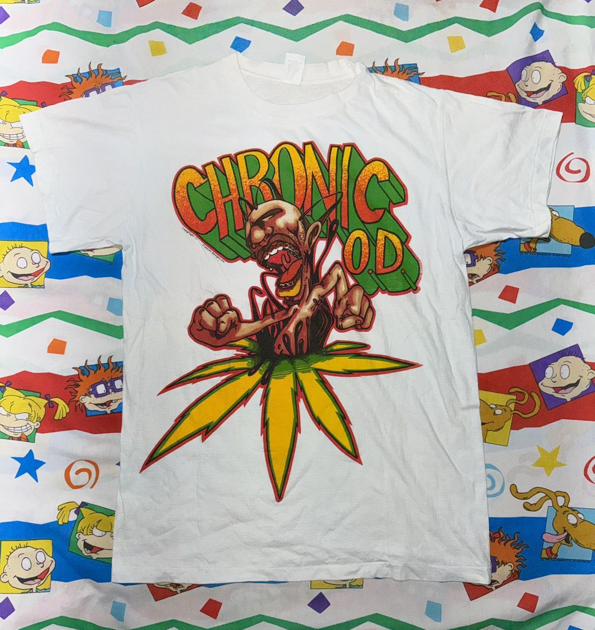 Other Vintage 90s Chronic OD Weed Strand Hemp T Shirt White Size US L / EU 52-54 / 3 - 1 Thumbnail