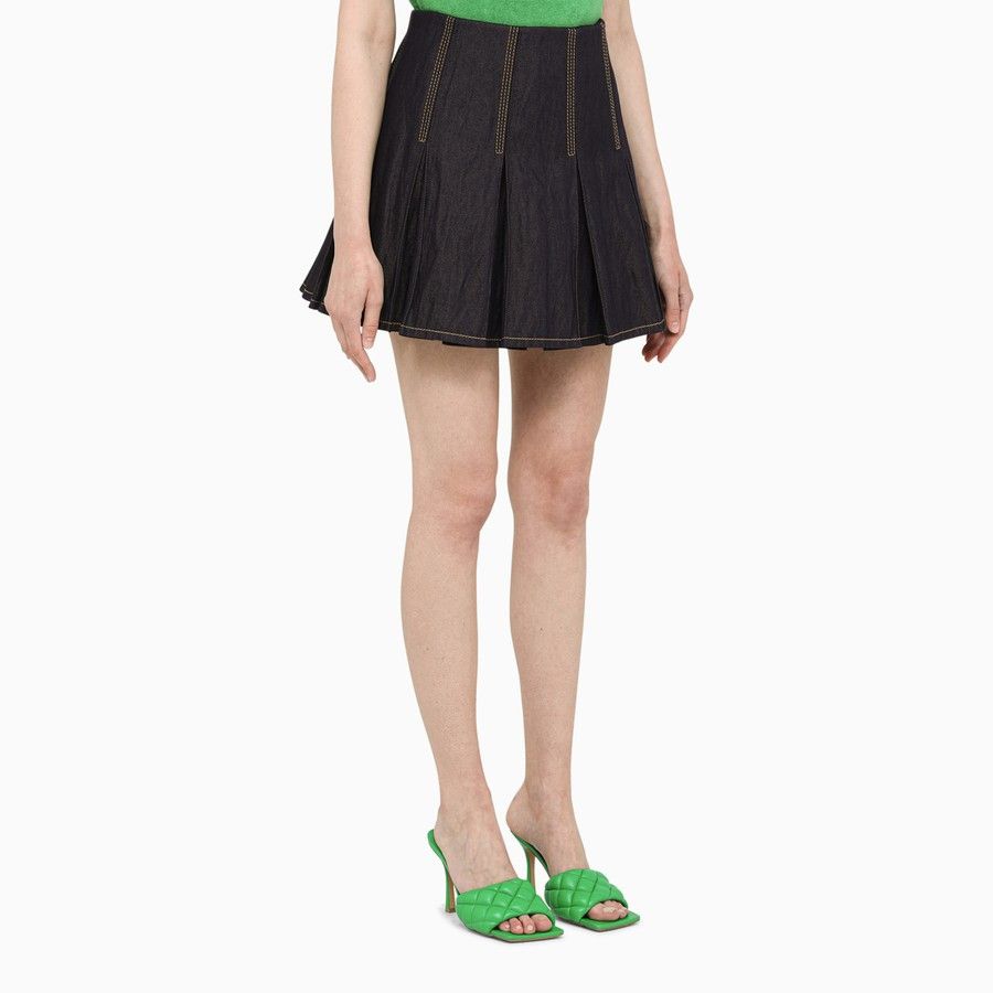 Bottega Veneta o1d2blof0824 Mini Skirt in Dark Blue Size 26" / US 2 / IT 38 - 3 Thumbnail