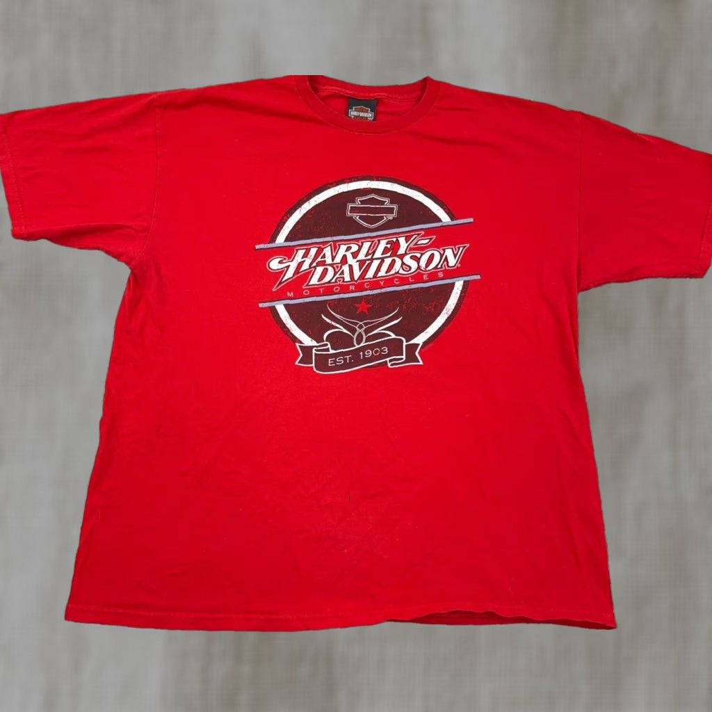 Harley Davidson Harley Davidson Shirt Men XL Red Tee Biker Motorcycle Nature Deer Y2K Retro Size US XL / EU 56 / 4 - 1 Thumbnail