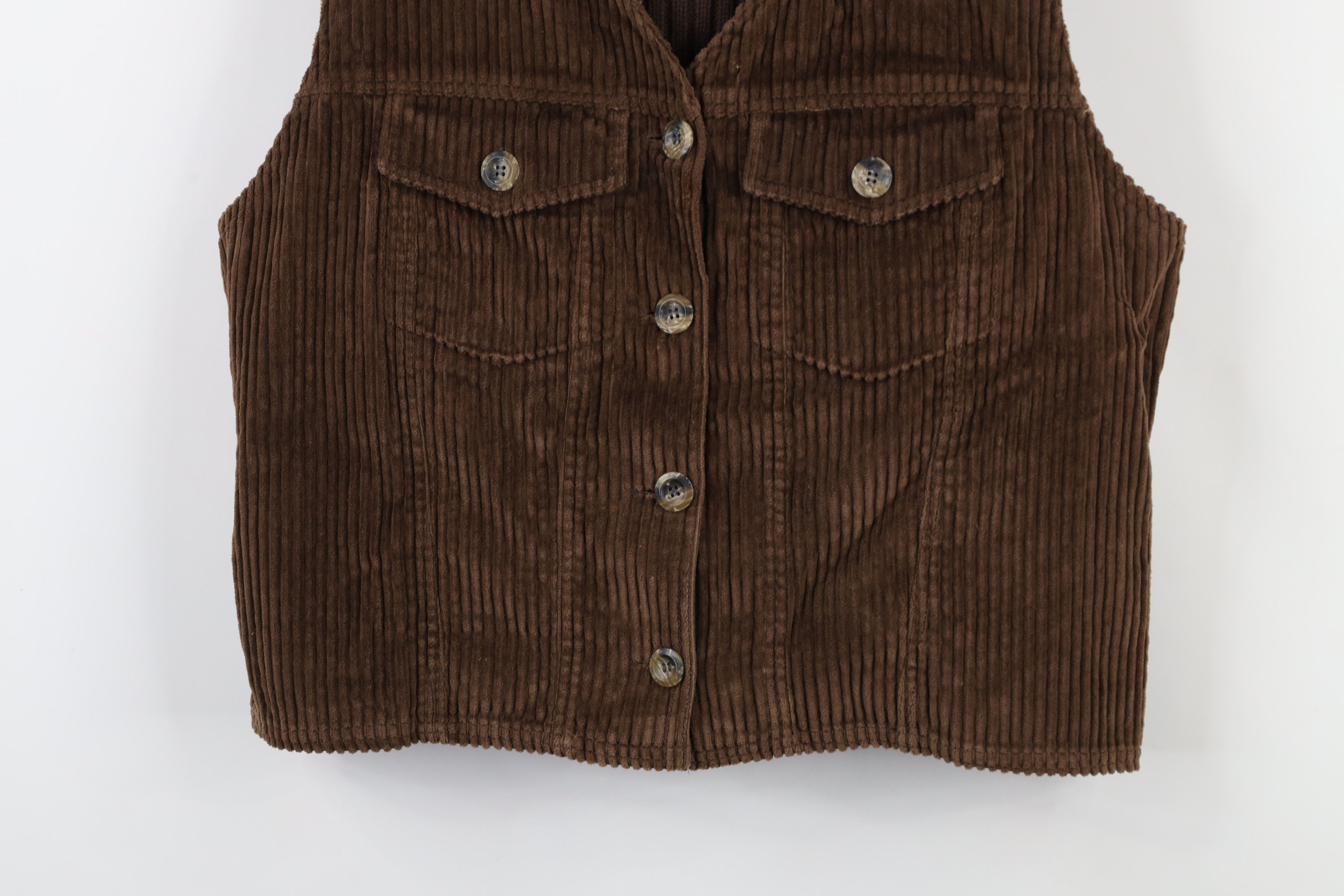 Vintage Vintage 90s Streetwear Corduroy Button Vest Jacket Brown Size XL / US 12-14 / IT 48-50 - 3 Thumbnail