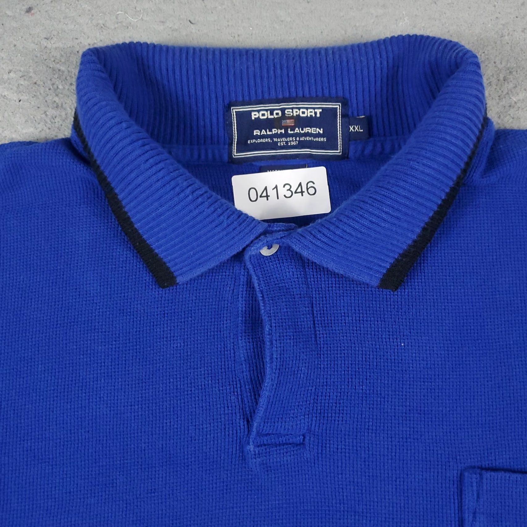 Ralph Lauren VINTAGE Ralph Lauren Polo Shirt Mens 2XL Blue Knit Polo Sport Casual Long Sleeve - Logo, Button, Cotton, Classic American Polo Mens 2XL Blue Size US XXL / EU 58 / 5 - 3 Thumbnail