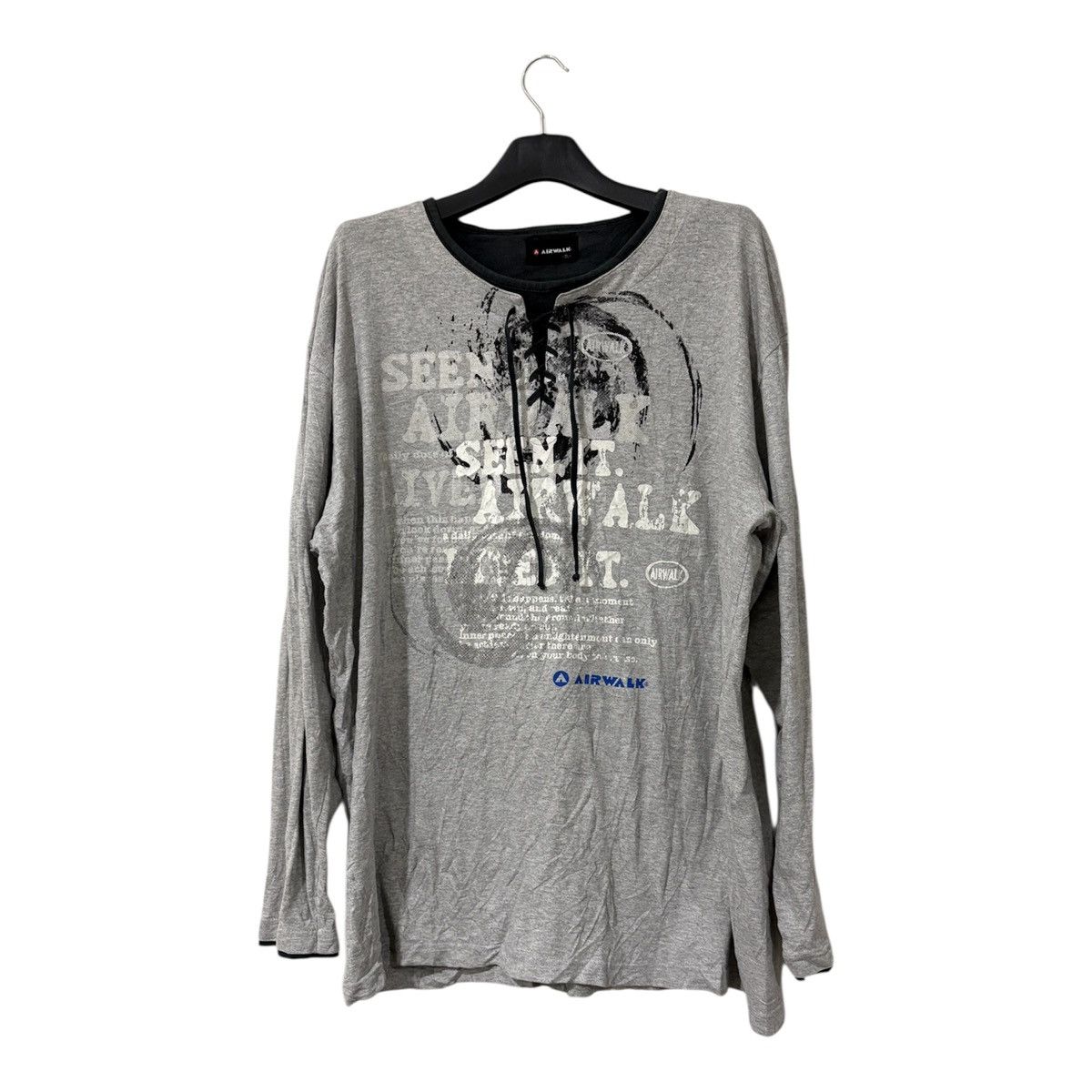 Airwalk punk poem with skull cross shirt