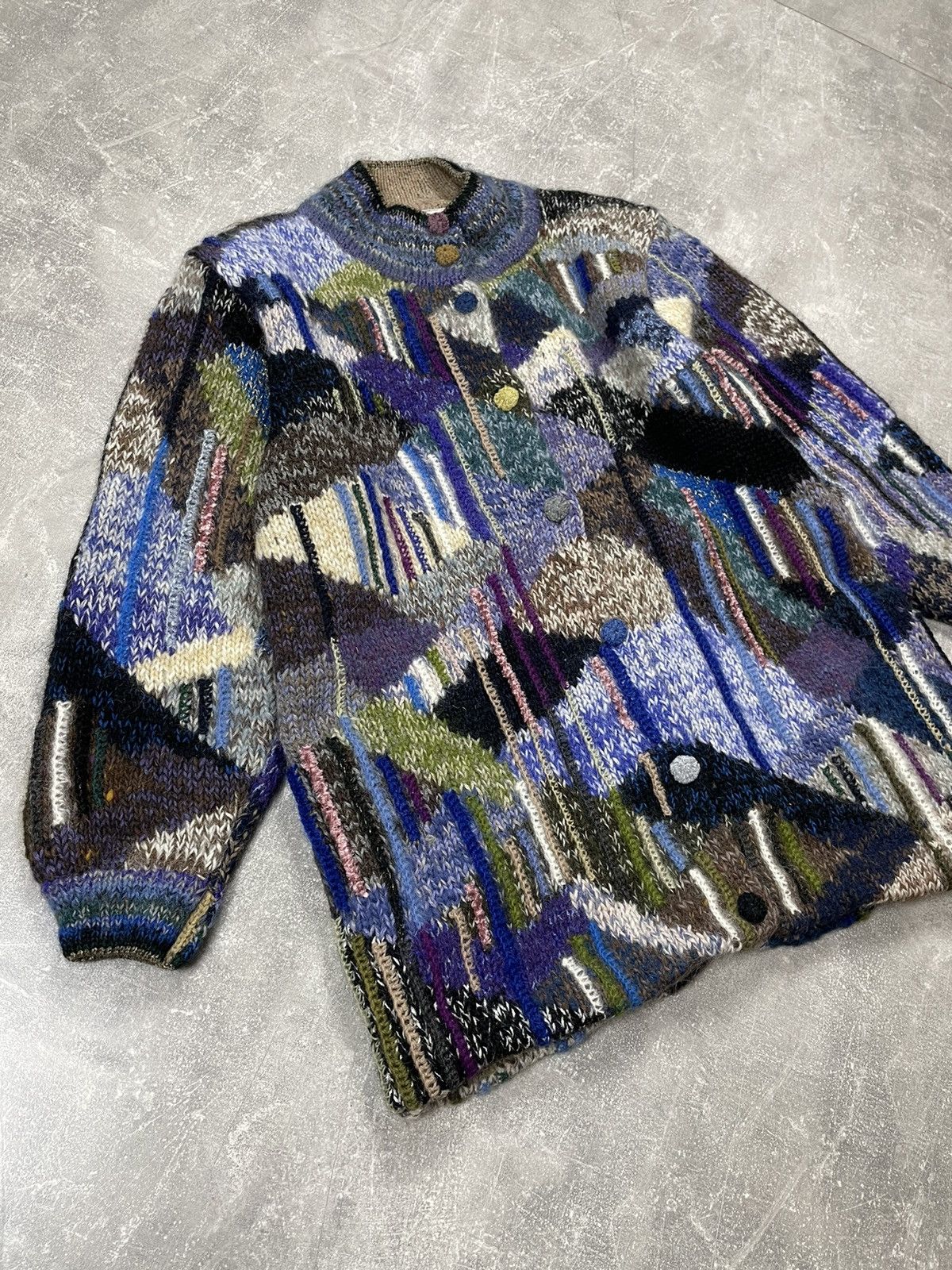 Japanese Brand × Vintage Vintage Handknit Chinese 90s Shanghai Cardigan Sweater Size XL / US 12-14 / IT 48-50 - 3 Thumbnail