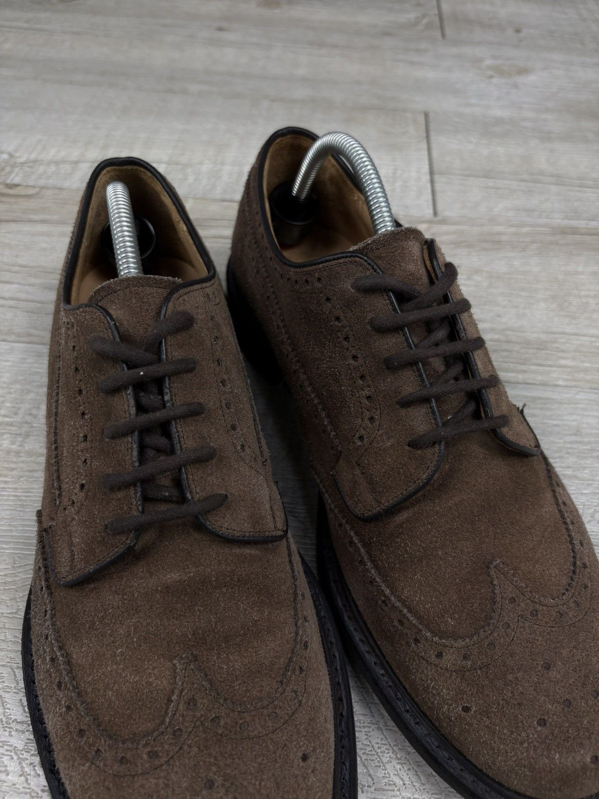 Church's Rare Luxury Church's Hand Made Suede Brogue Leather Derby Kingdom Shoes Sneakers Size US 12 / EU 45 - 18 Thumbnail