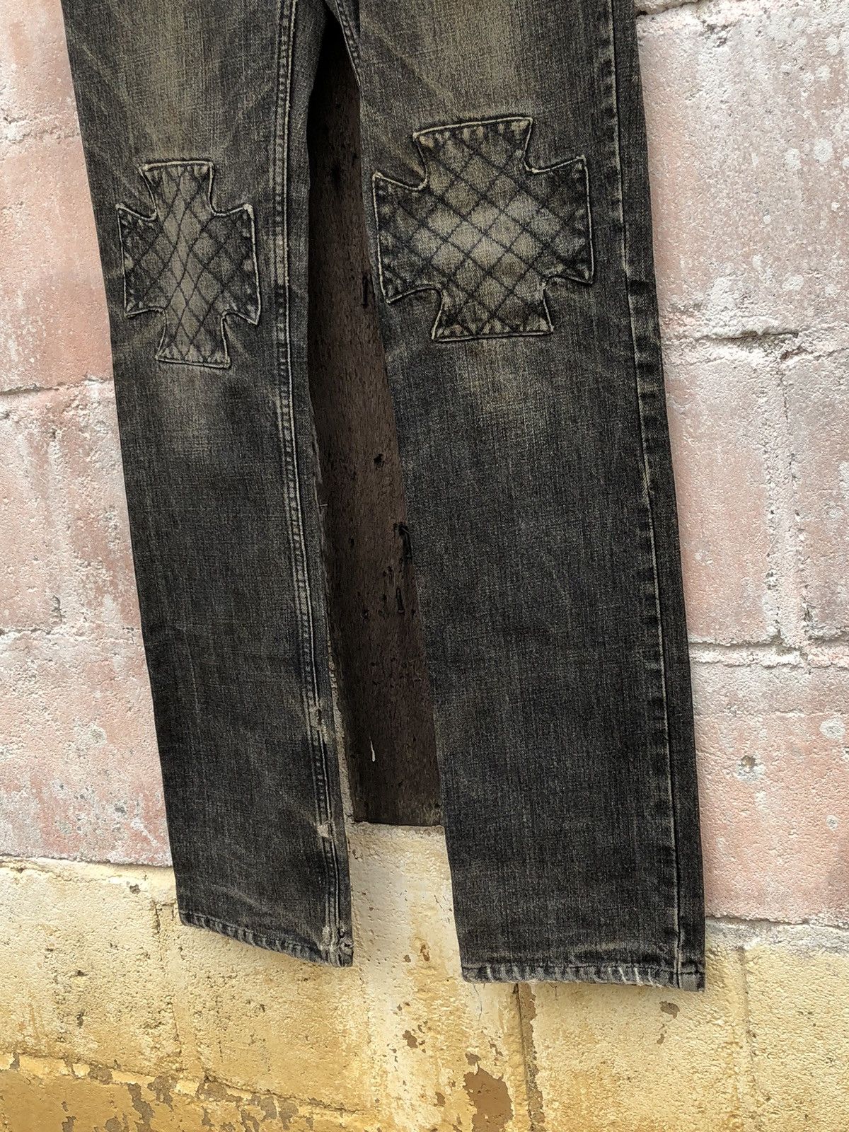 If Six Was Nine × Japanese Brand × Tornado Mart Jeans Lucky Rydy Knee Patch Tornado Mart Japan Black Color Size US 32 / EU 48 - 5 Thumbnail