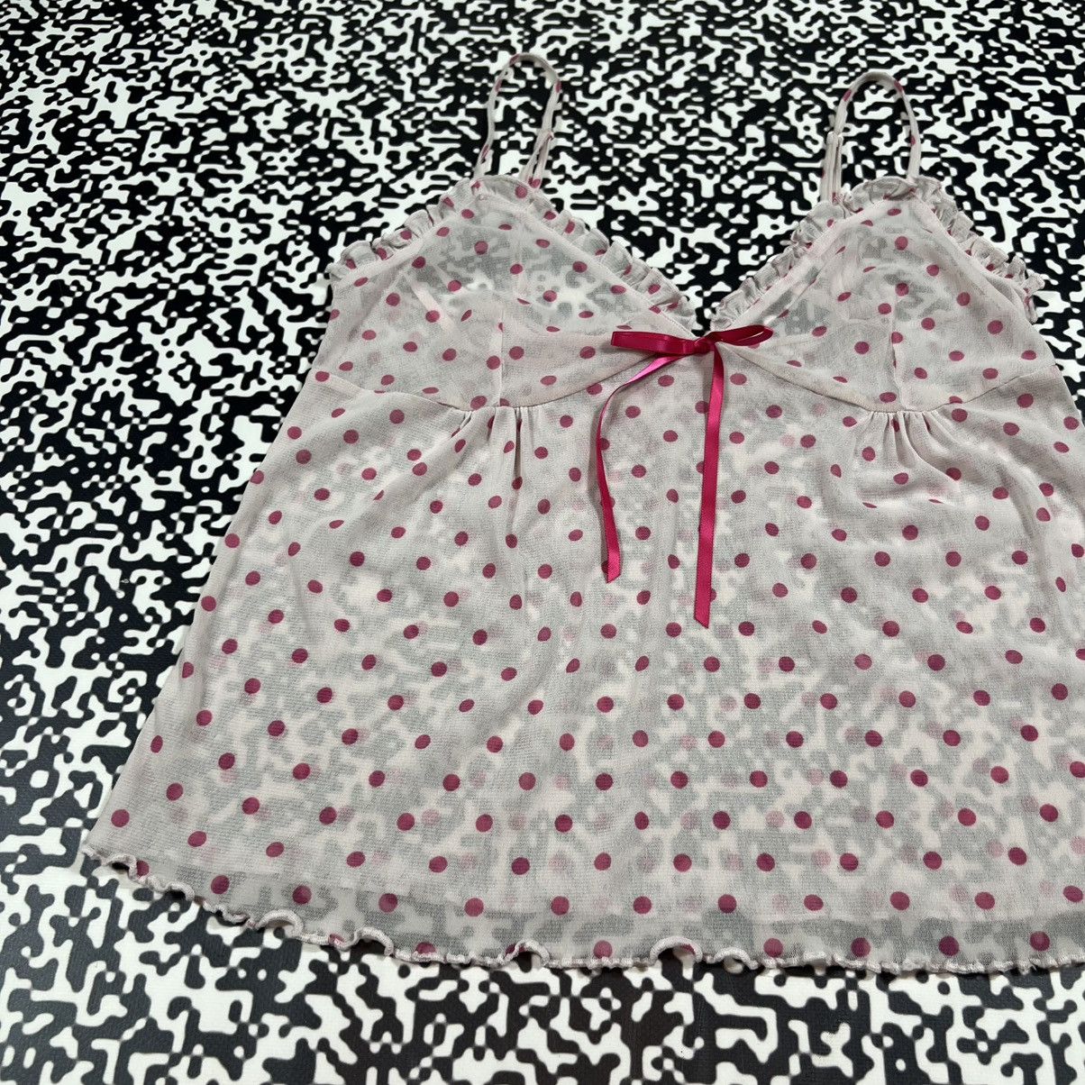 Vintage Vintage Y2K Sexy Mesh Dot Night Retro Tank Top 90s Style Size M / US 6-8 / IT 42-44 - 4 Thumbnail