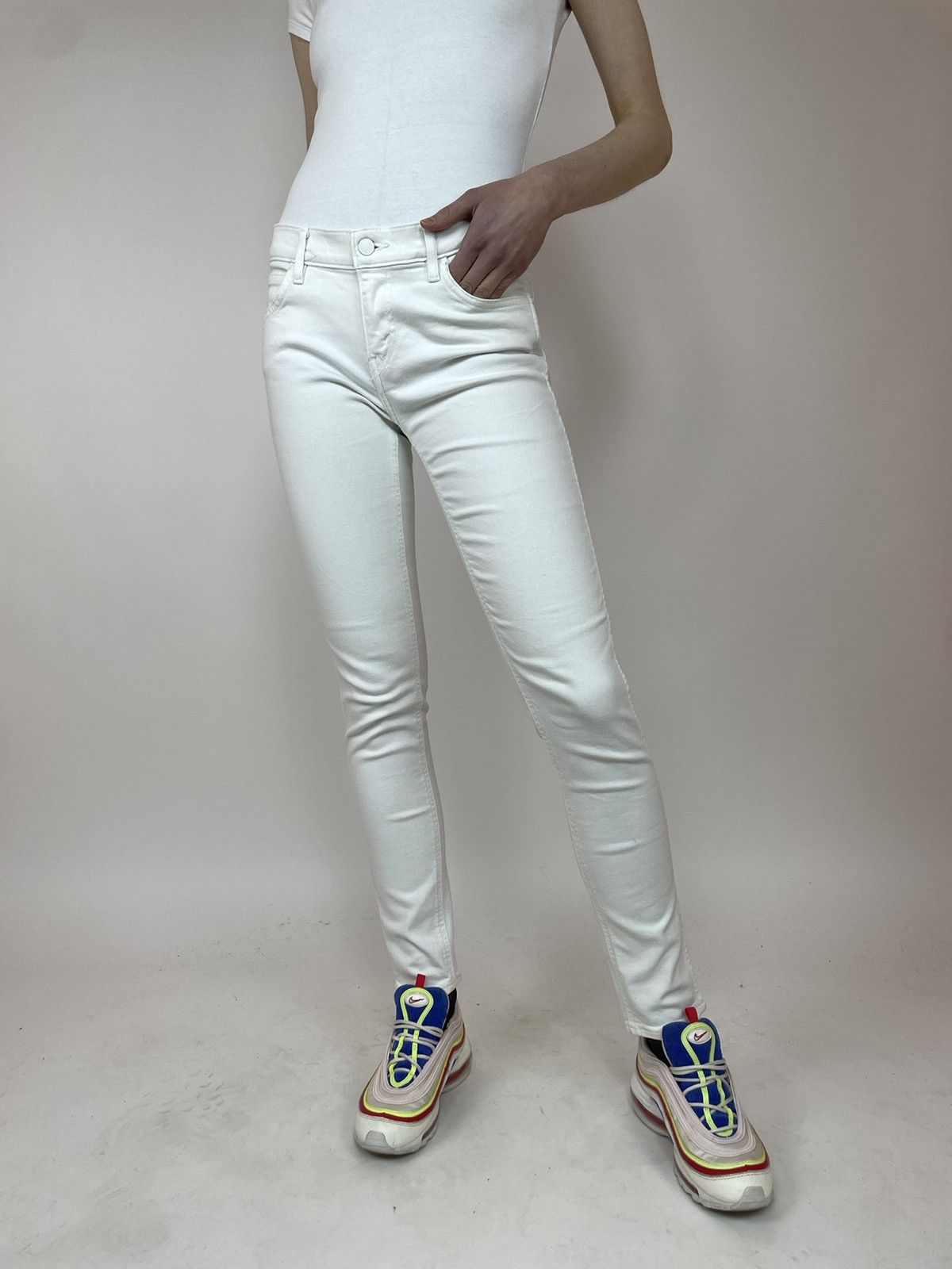 Designer × Levi's Levis Line 8 Womens White Skinny jeans size W27 Size 27" / US 4 / IT 40 - 2 Thumbnail
