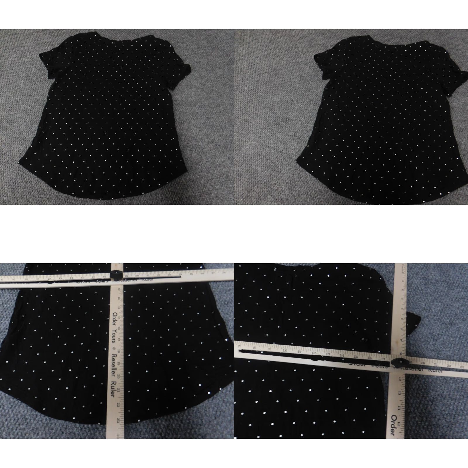 Old Navy Old Navy Blouse M Womens black dots pullover stretch Short Sleeve Round Neck Regular Fit Cotton 100% Button Vintage No Size M / US 6-8 / IT 42-44 - 8 Thumbnail
