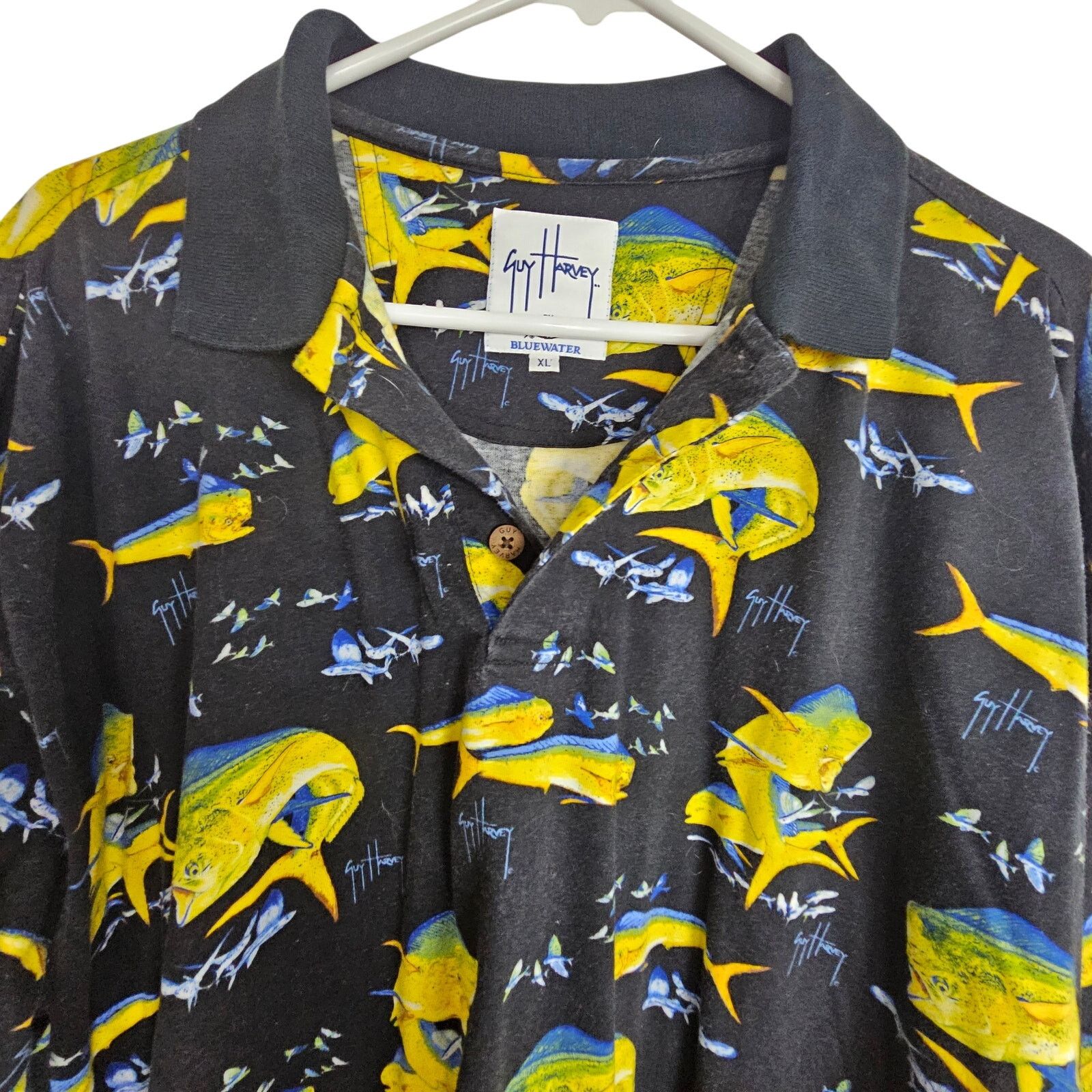 Guy Harvey Guy Harvey AFTCO Mens Fish Print Polo Shirt Size XL Gorpcore Size US XL / EU 56 / 4 - 2 Thumbnail